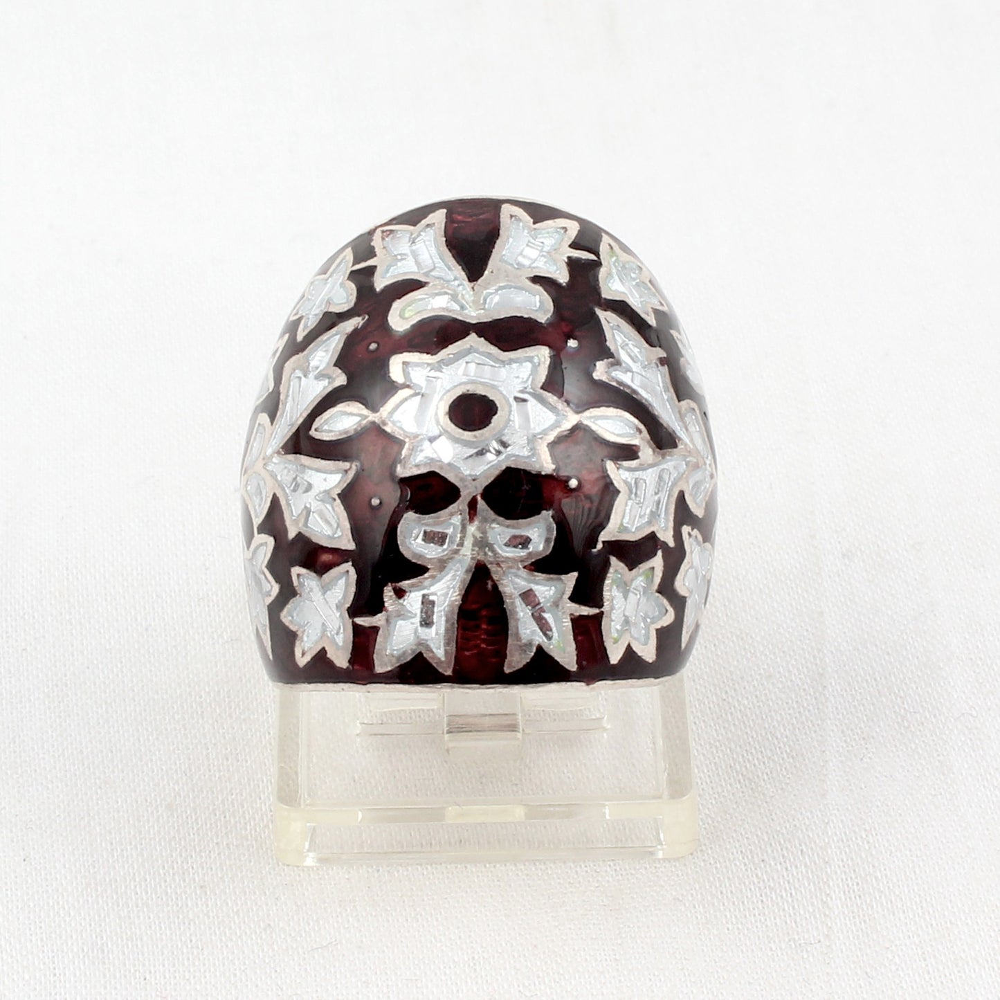 Floral Enamel Ring Handmade 925 Solid Sterling Silver Ring Size 7.5 USA