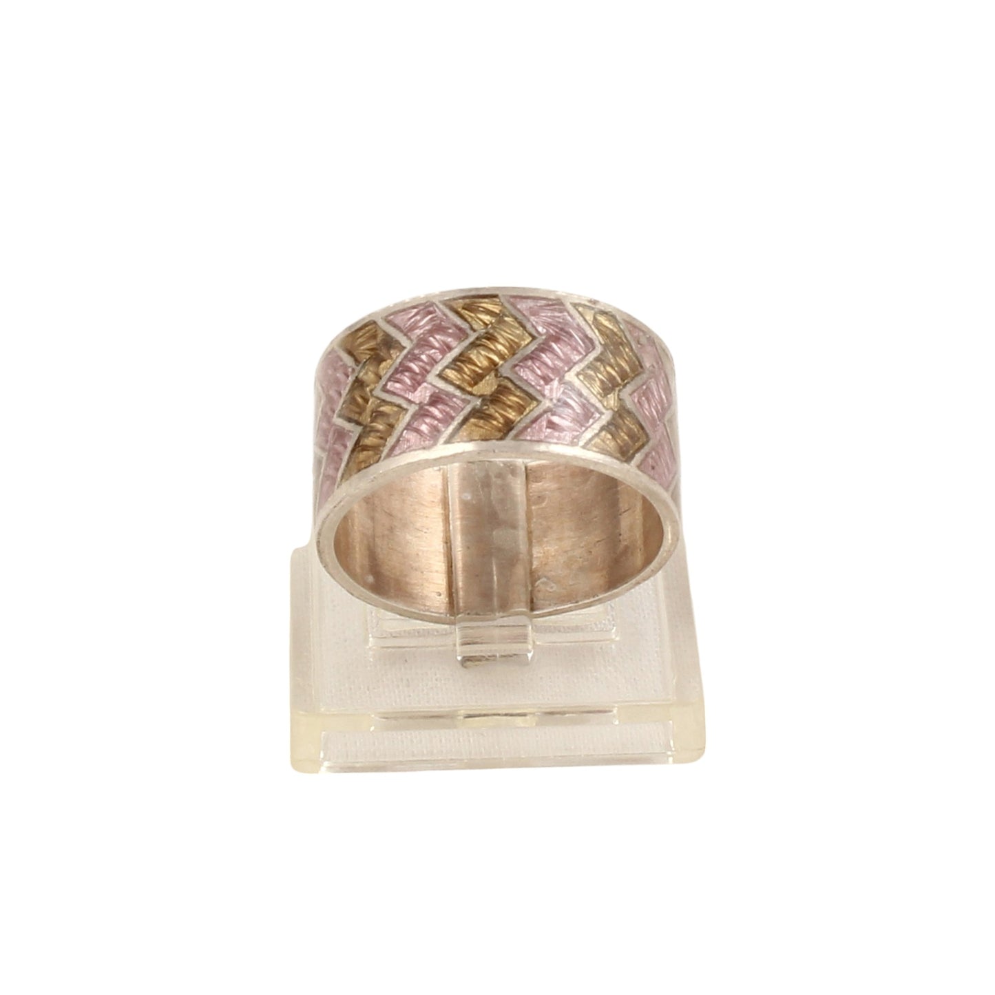 Enamel Band Ring Handmade 925 Solid Sterling Silver Designer Ring Size 6 USA