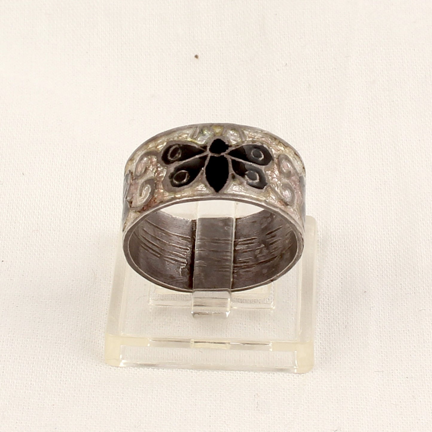 Butterfly Enamel Ring Handmade 925 Solid Sterling Silver Designer Band Ring Size 7 USA