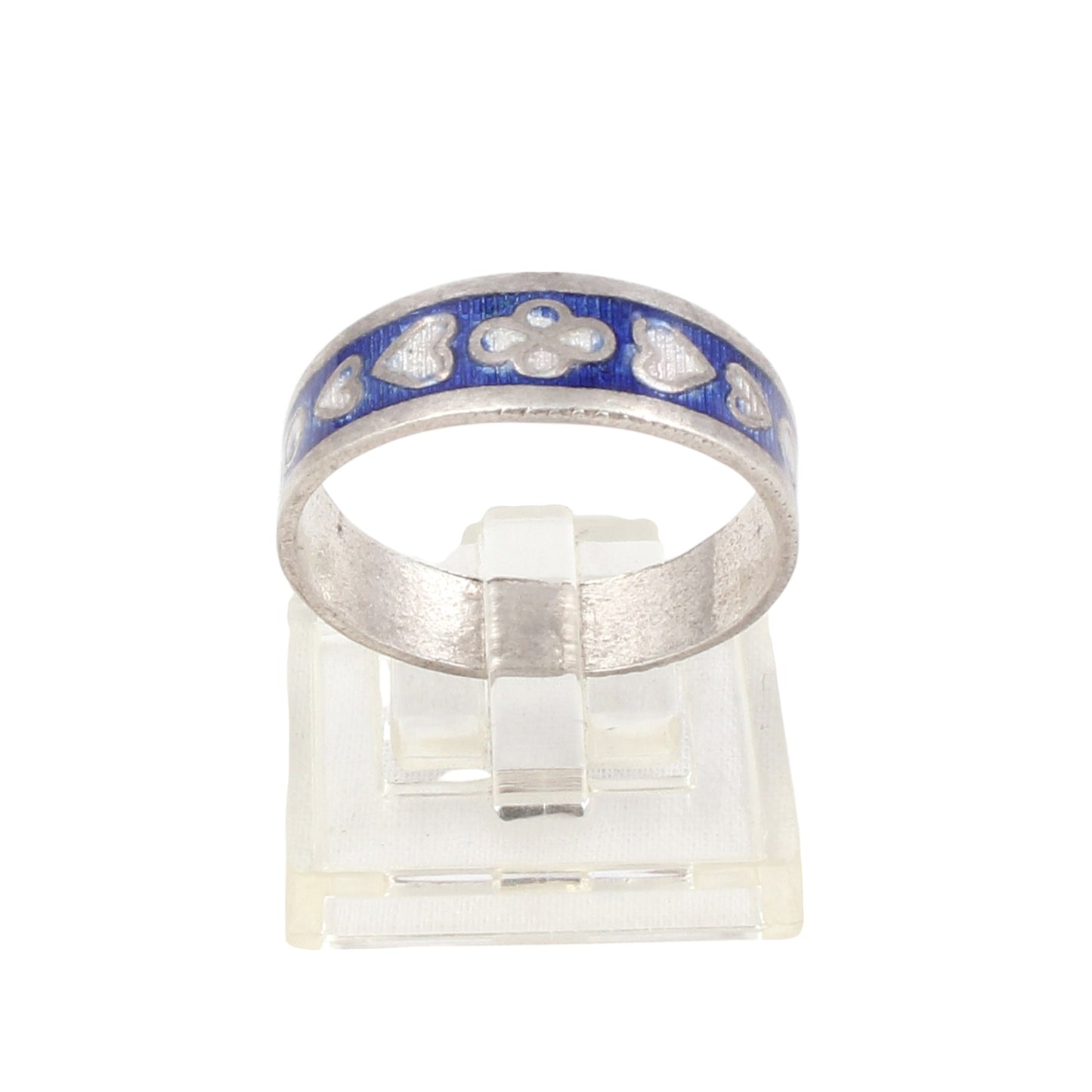 Enamel Band Ring Handmade 925 Solid Sterling Silver Designer Ring Size 9.5 USA