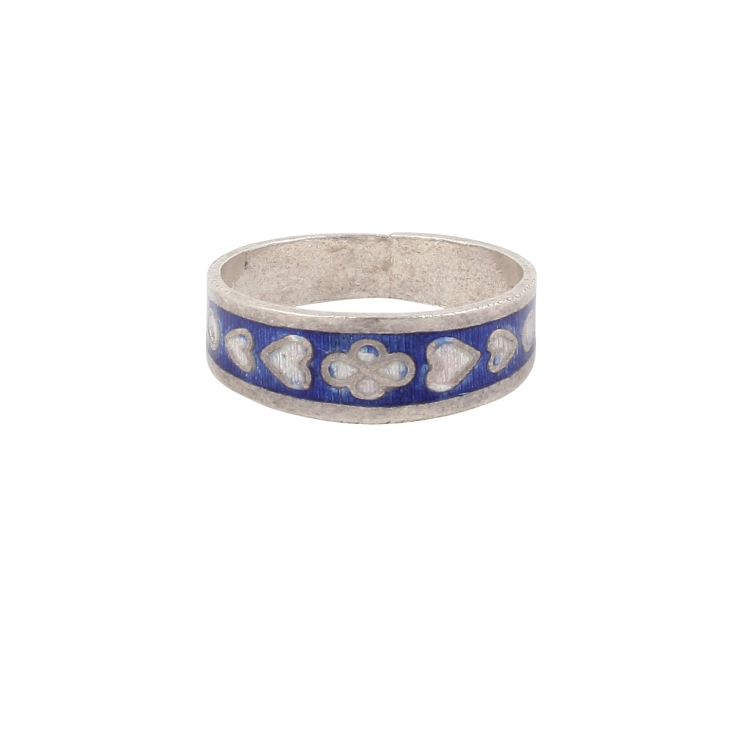 Enamel Band Ring Handmade 925 Solid Sterling Silver Designer Ring Size 9.5 USA