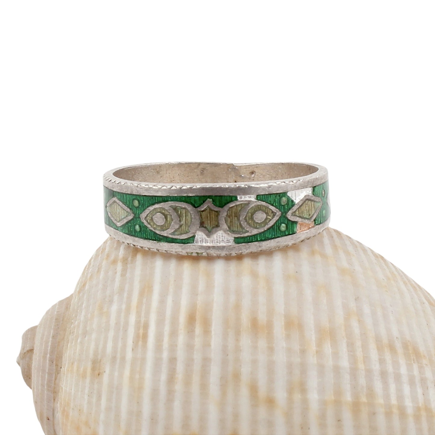 Fish Enamel Band Ring Handmade 925 Solid Sterling Silver Designer Ring Size 12 USA
