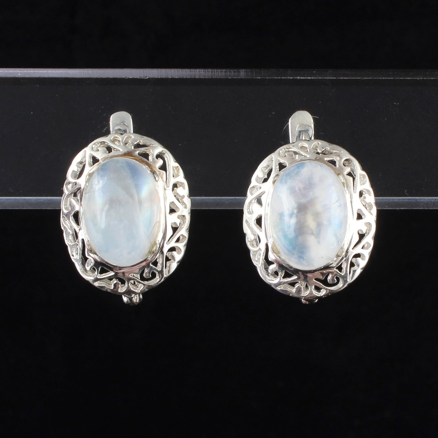 Traditional Rainbow Moonstone Earrings 925 Sterling Silver Earrings Handmade White Rainbow Earrings