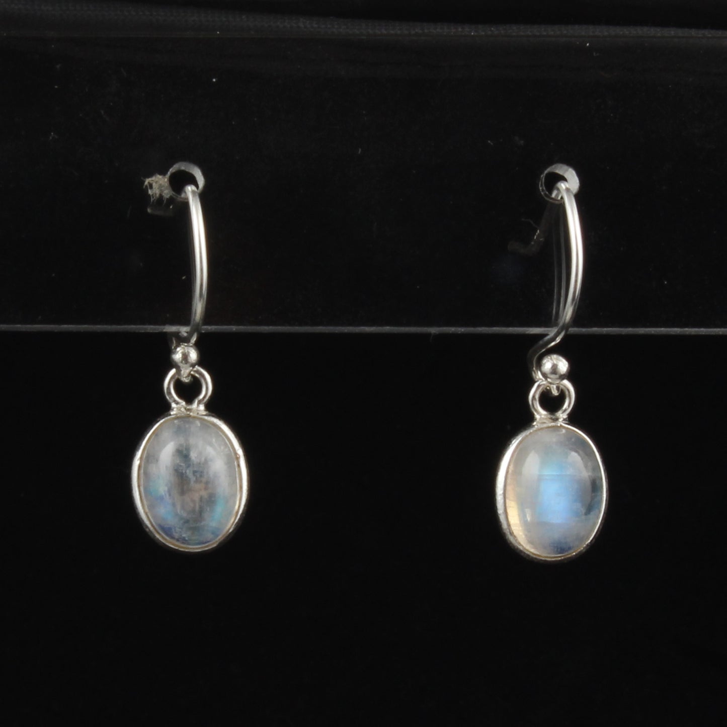 Natural Oval Rainbow Moonstone Earrings 925 Sterling Silver Earrings Handmade Dangle White Rainbow Earrings