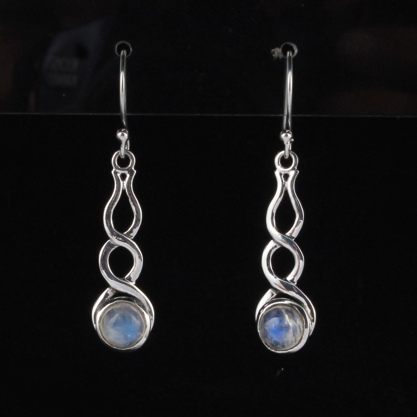 Rainbow Moonstone Earrings Designer 925 Sterling Silver Earrings Handmade Dangle Natural White Rainbow Earrings