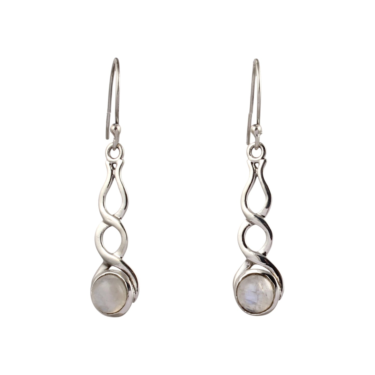 Rainbow Moonstone Earrings Designer 925 Sterling Silver Earrings Handmade Dangle Natural White Rainbow Earrings