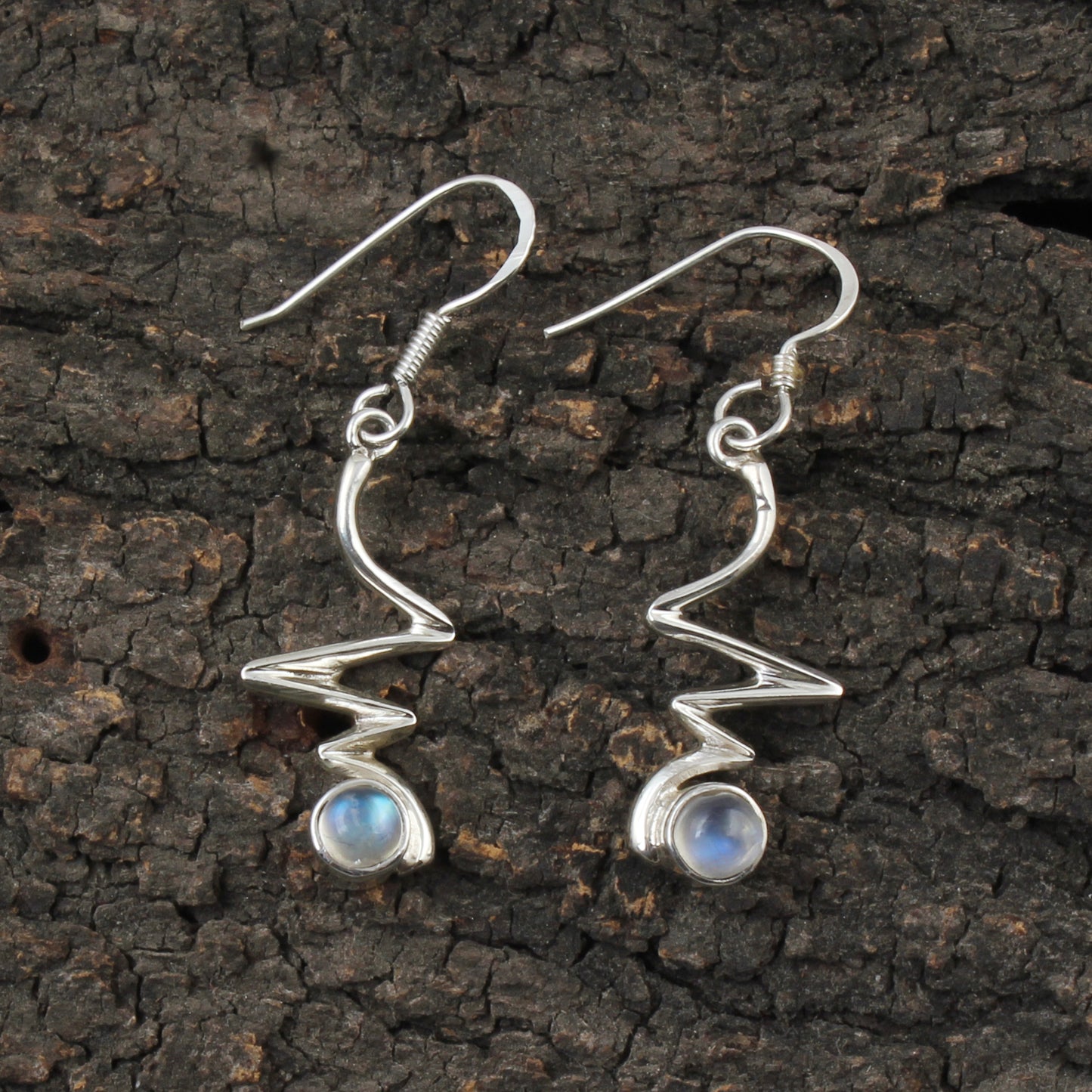 Designer Rainbow Moonstone Earrings 925 Sterling Silver Earrings Handmade Dangle Natural White Rainbow Earrings