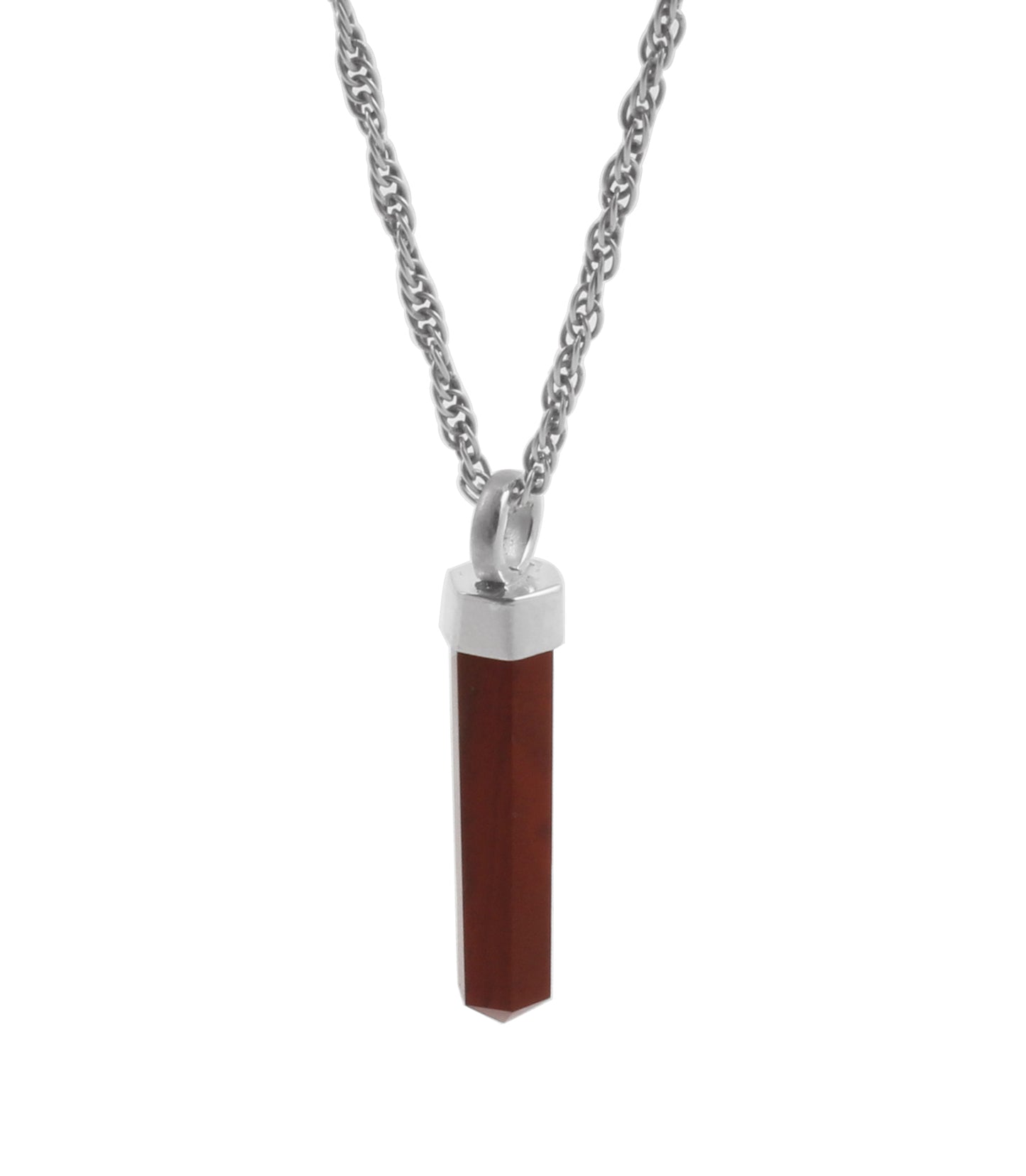 Red Jasper Pencil Shape Pendant Handmade 925 Sterling Silver Jewelry
