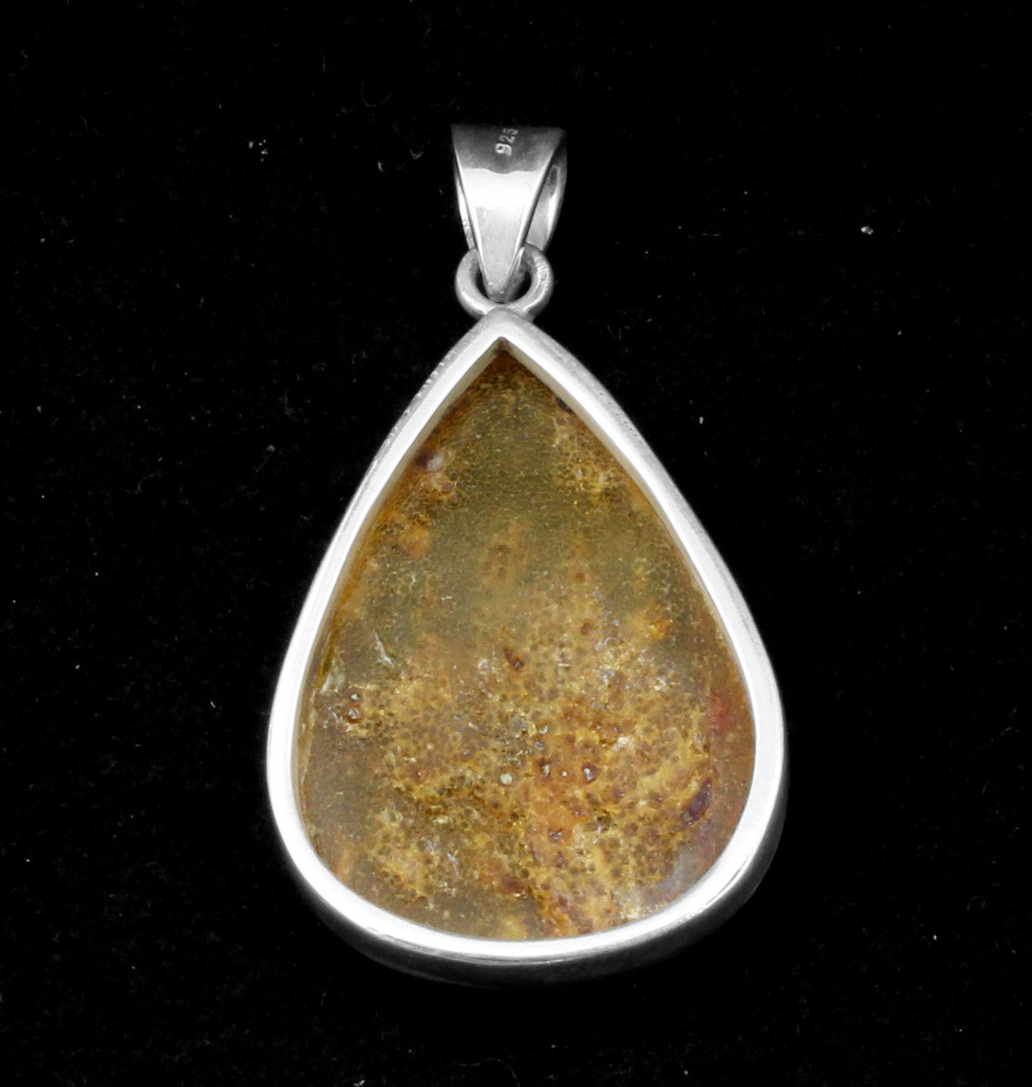 Baltic Amber Pendant 925 Sterling Silver Bohemian Jewelry Pear Natural Gemstone Handmade Pendant