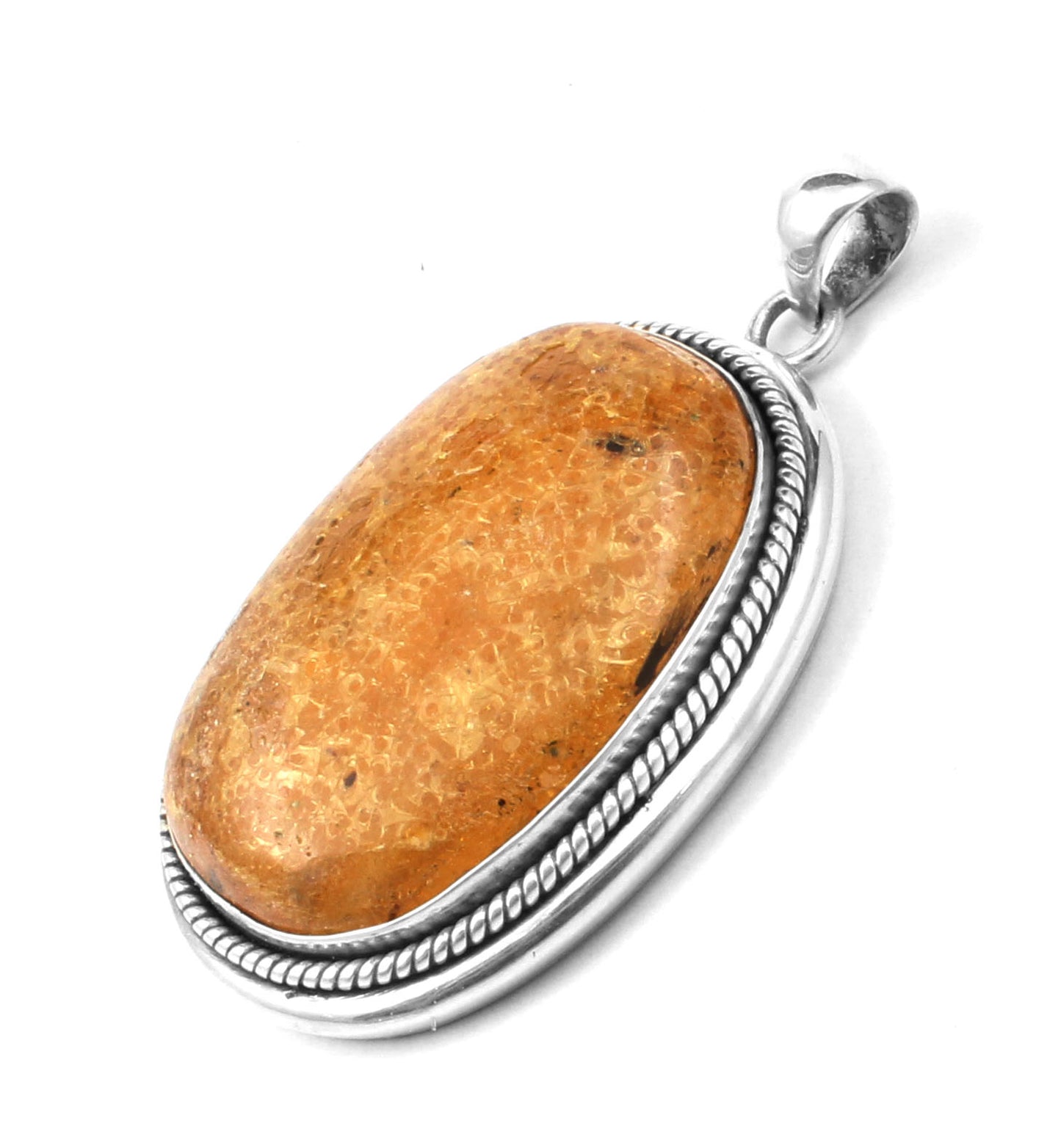 Baltic Amber Pendant Twisted Wire Design 925 Sterling Silver Bohemian Jewelry Simple Gemstone Handmade Pendant