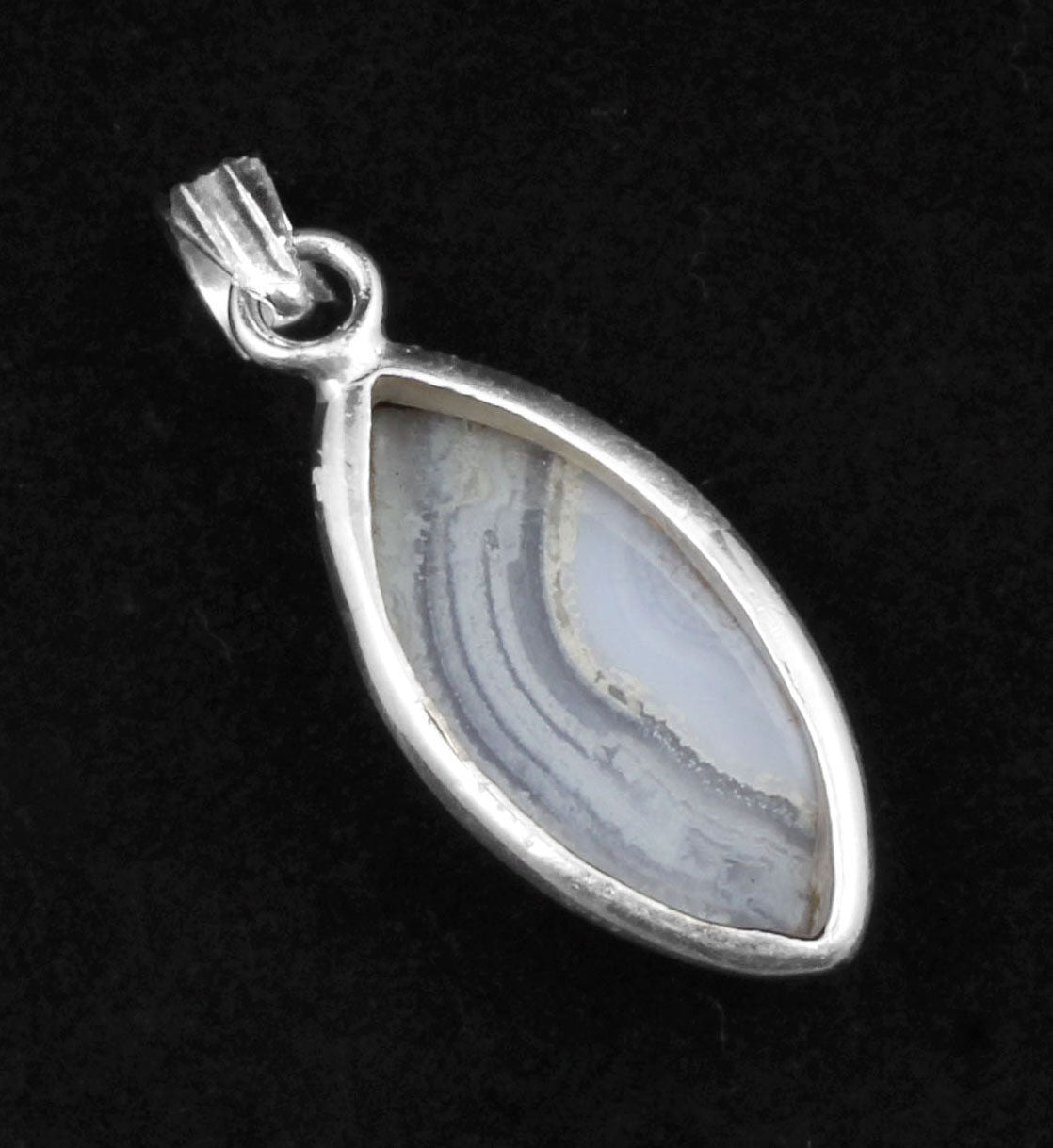 Marquise Shape Blue Lace Agate Pendant Handmade 925 Sterling Silver Natural Gemstone Jewelry Women Silver Pendant