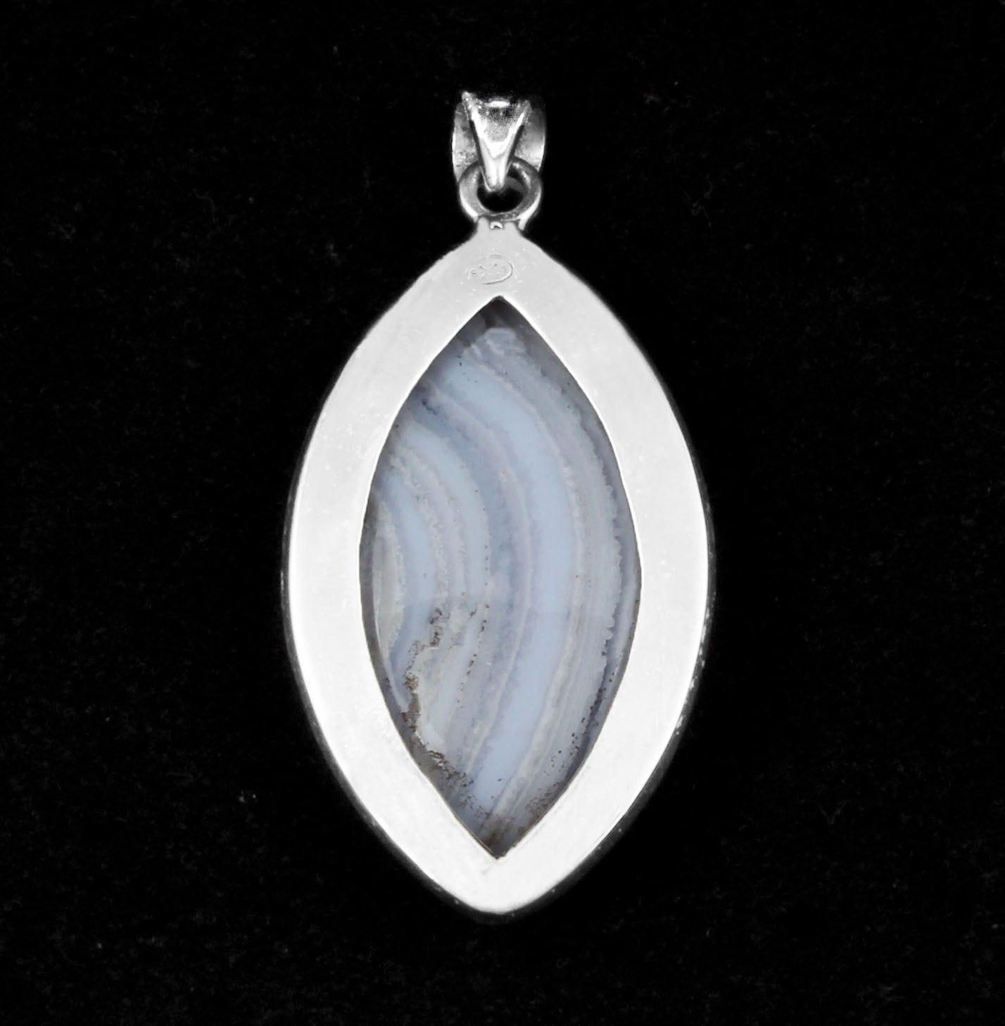 Marquise Shape Blue Lace Agate Pendant Handmade 925 Sterling Silver Natural Gemstone Jewelry