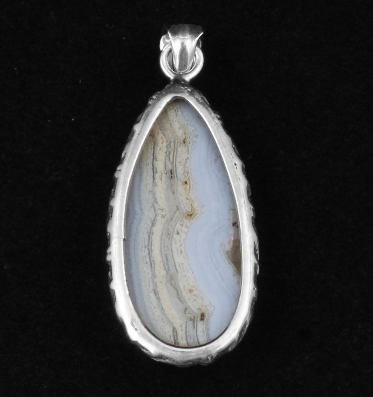 Pear Blue Lace Agate Pendant Necklace 925 Sterling Silver Handmade Jewelry Gift for Her Blue Gemstone Pendant for Healing & Calm