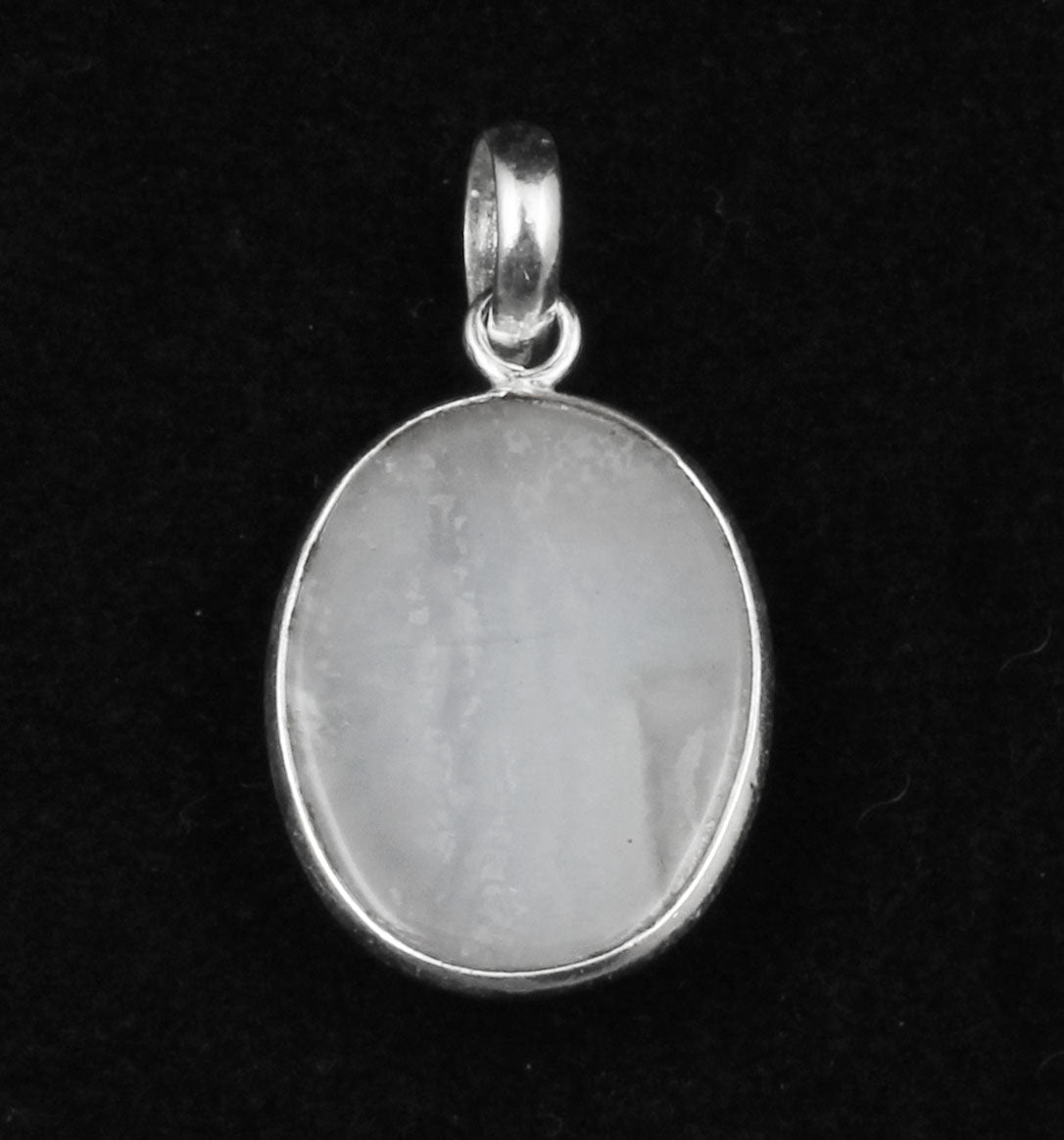 Blue Lace Agate Pendant Handmade Bezel Setting 925 Sterling Silver Natural Gemstone Pendant