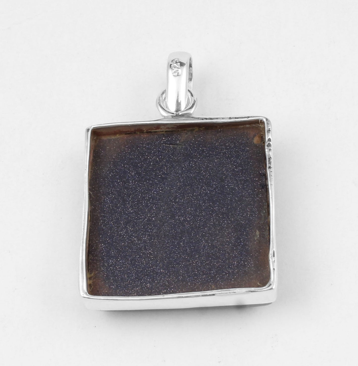 Blue Sandstone Pendant Handmade 925 Sterling Silver Sandstone Pendant Sparkling Blue Stone Pendant for Women