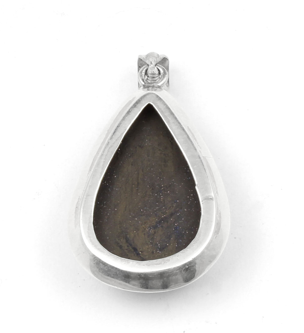 Blue Sandstone Pendant Handmade 925 Sterling Silver Pear Sandstone Pendant Sparkling Blue Stone Pendant for Women