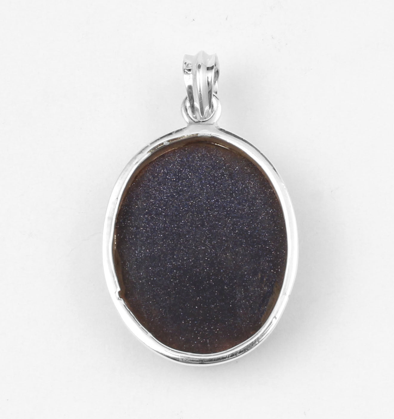 Blue Sandstone Pendant Handmade 925 Sterling Silver Oval Sandstone Pendant Sparkling Gemstone Pendant