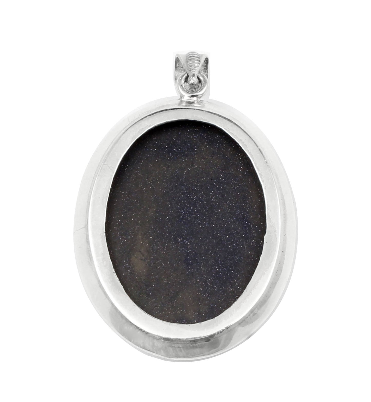Blue Sandstone Pendant Handmade 925 Sterling Silver Sparkling Gemstone Pendant for Women