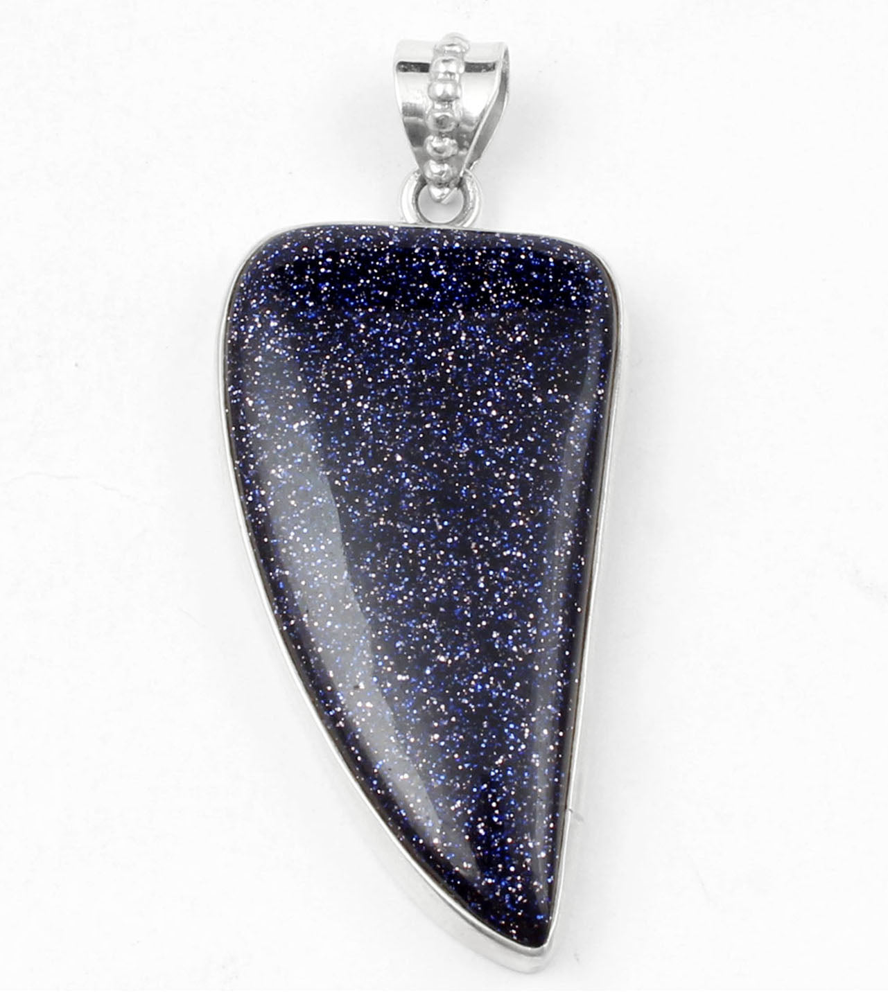 Sparkling Blue Sandstone Pendant Handmade 925 Sterling Silver Gemstone Pendant Gift For Her