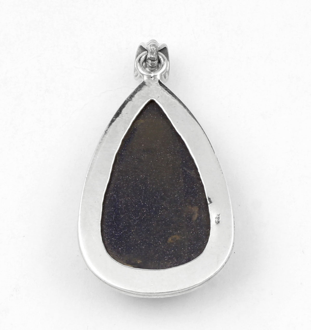Blue Sandstone Pendant 925 Sterling Silver Twisted Wire Design Handmade Pear Shape Gemstone Pendant