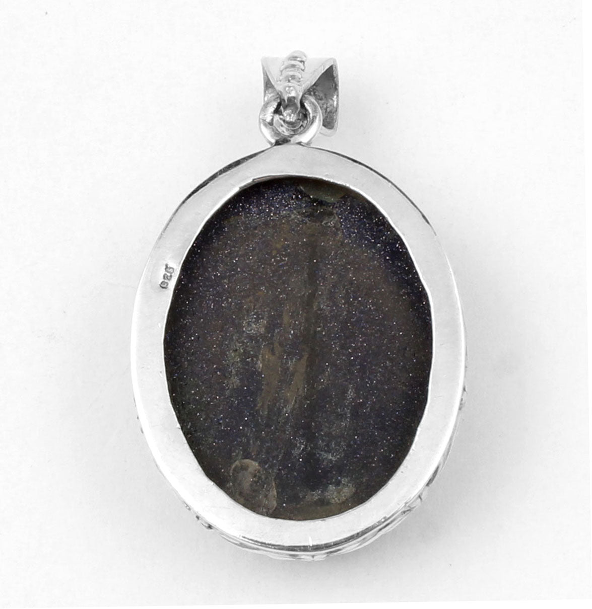 Sandstone Pendant Handmade 925 Sterling Silver Oval Sparkling Gemstone Boho Pendant