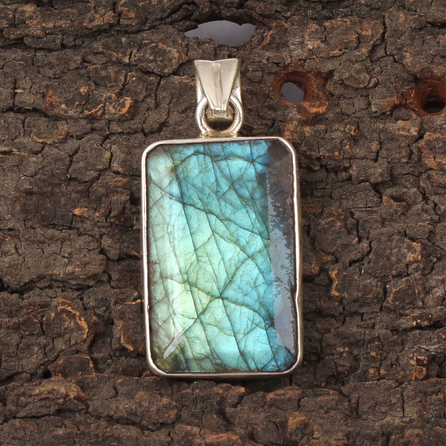 Faceted Labradorite Pendant Handmade 925 Sterling Silver Natural Gemstone Pendant Birthday Gift For Her