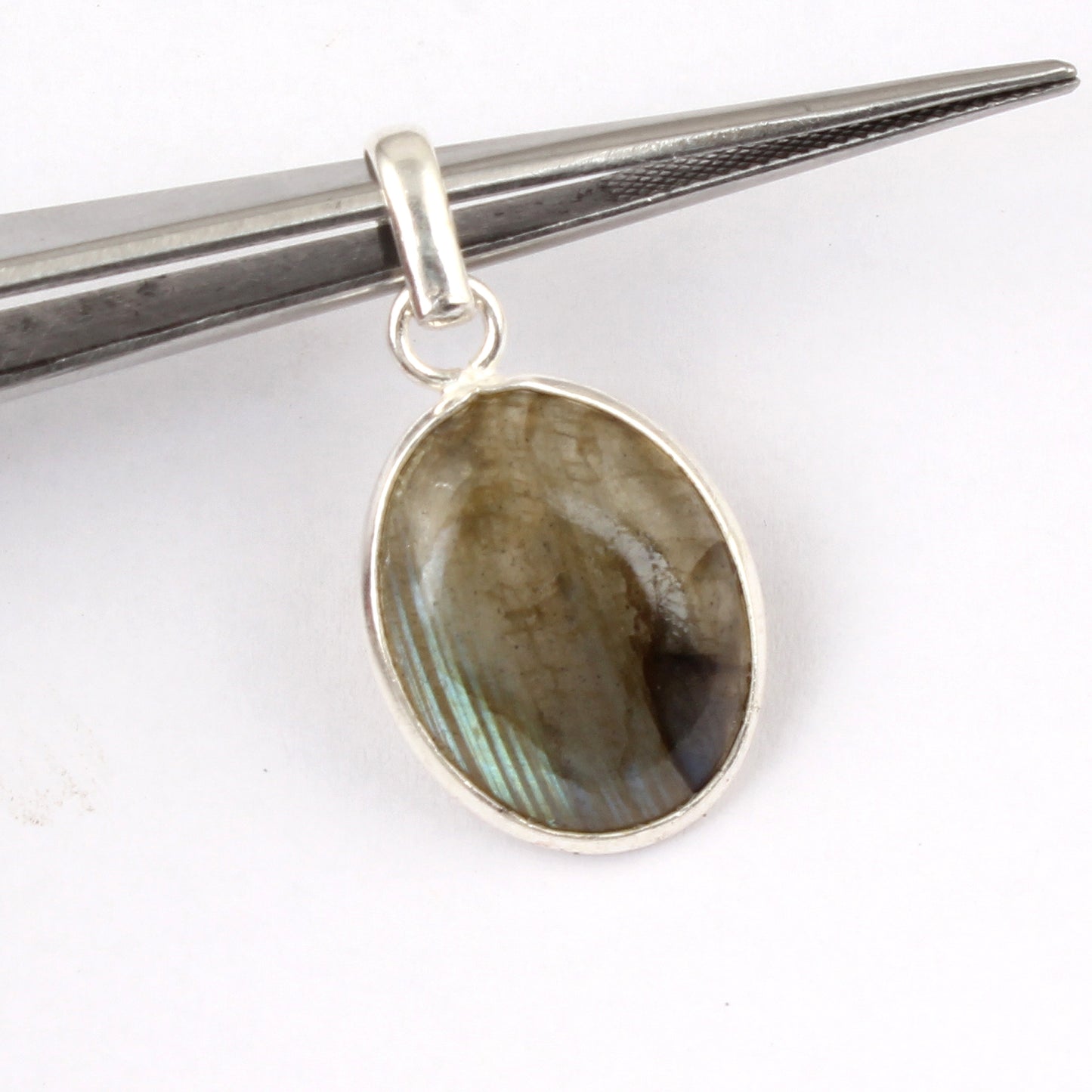Natural Labradorite Pendant 925 Sterling Silver Bezel Set Pendant Oval Shape Stone Handmade Pendant