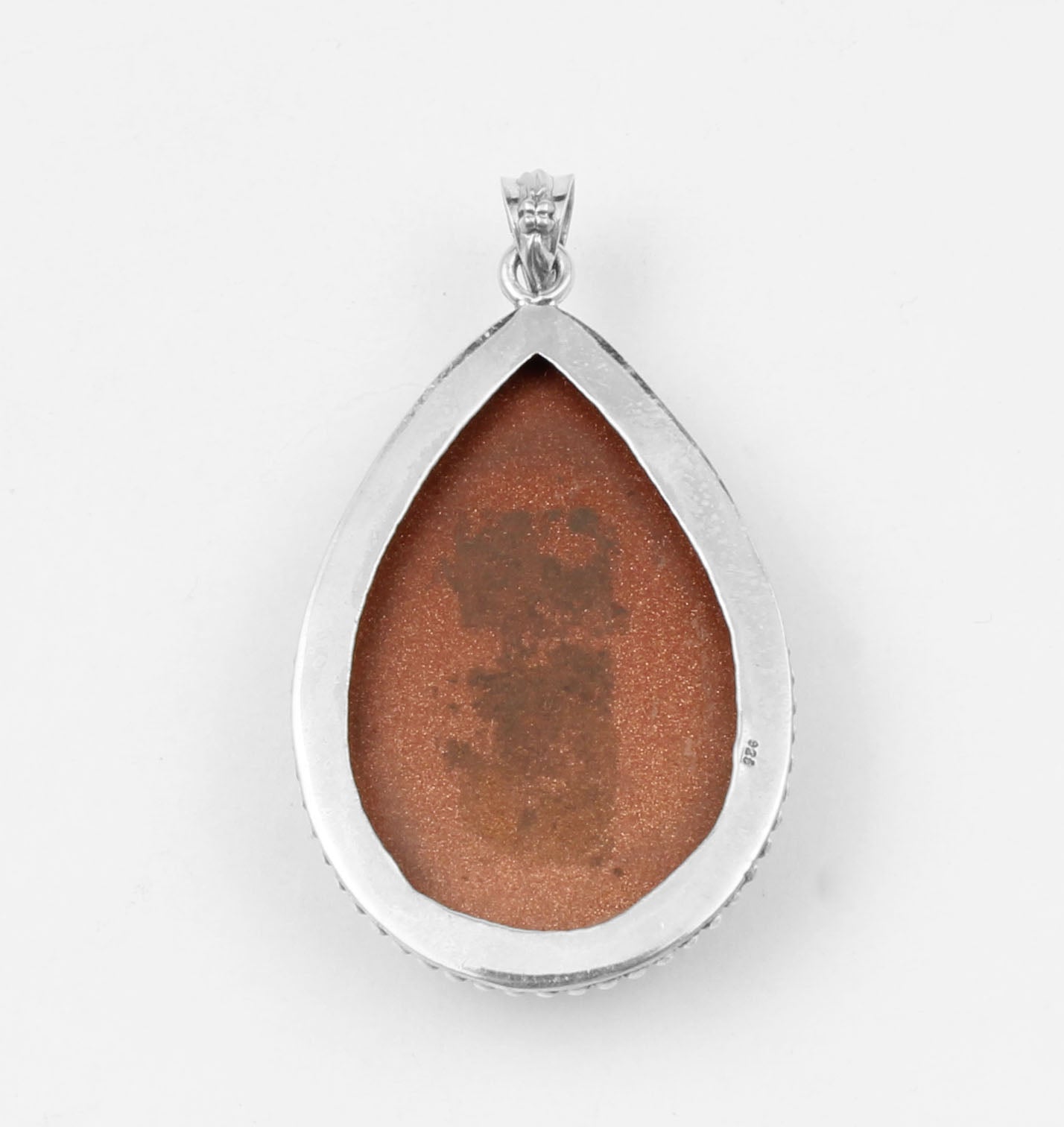 Sunstone Pendant 925 Sterling Silver Boho Pendant Sparkly Brown Stone Pendant Goldstone Jewelry for Women