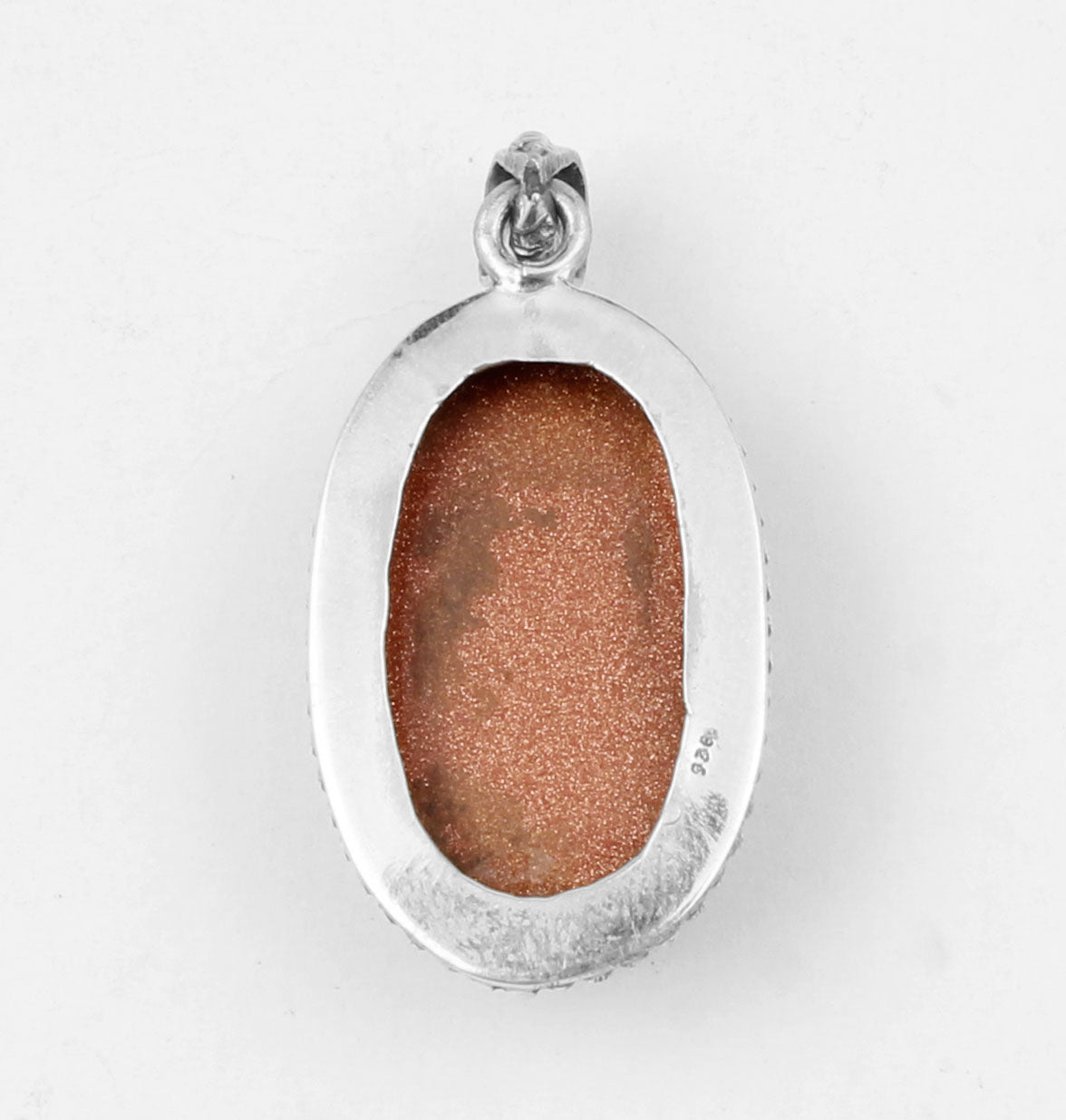 Sunstone Pendant Handmade 925 Sterling Silver Boho Pendant Sparkly Brown Stone Pendant Goldstone Jewelry for Women
