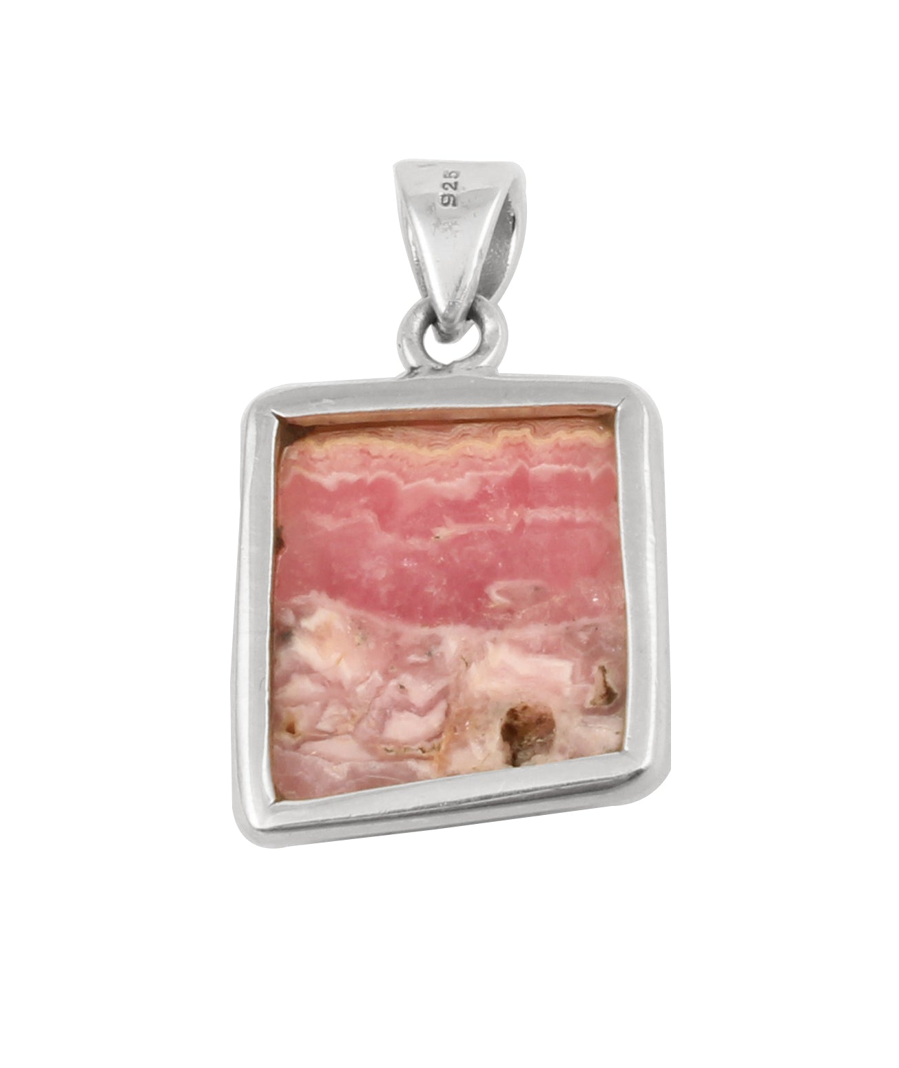 Natural Pink Rhodochrosite Pendant Handmade Gemstone 925 Sterling Silver Pendant Jewelry Gift For Her