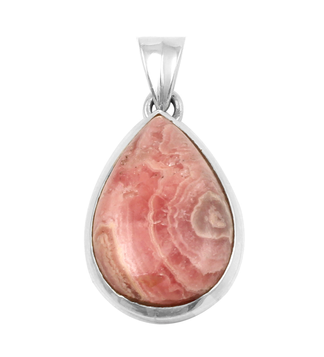 Natural Rhodochrosite Pendant Handmade Pear Shape Gemstone 925 Sterling Silver Pendant Jewelry