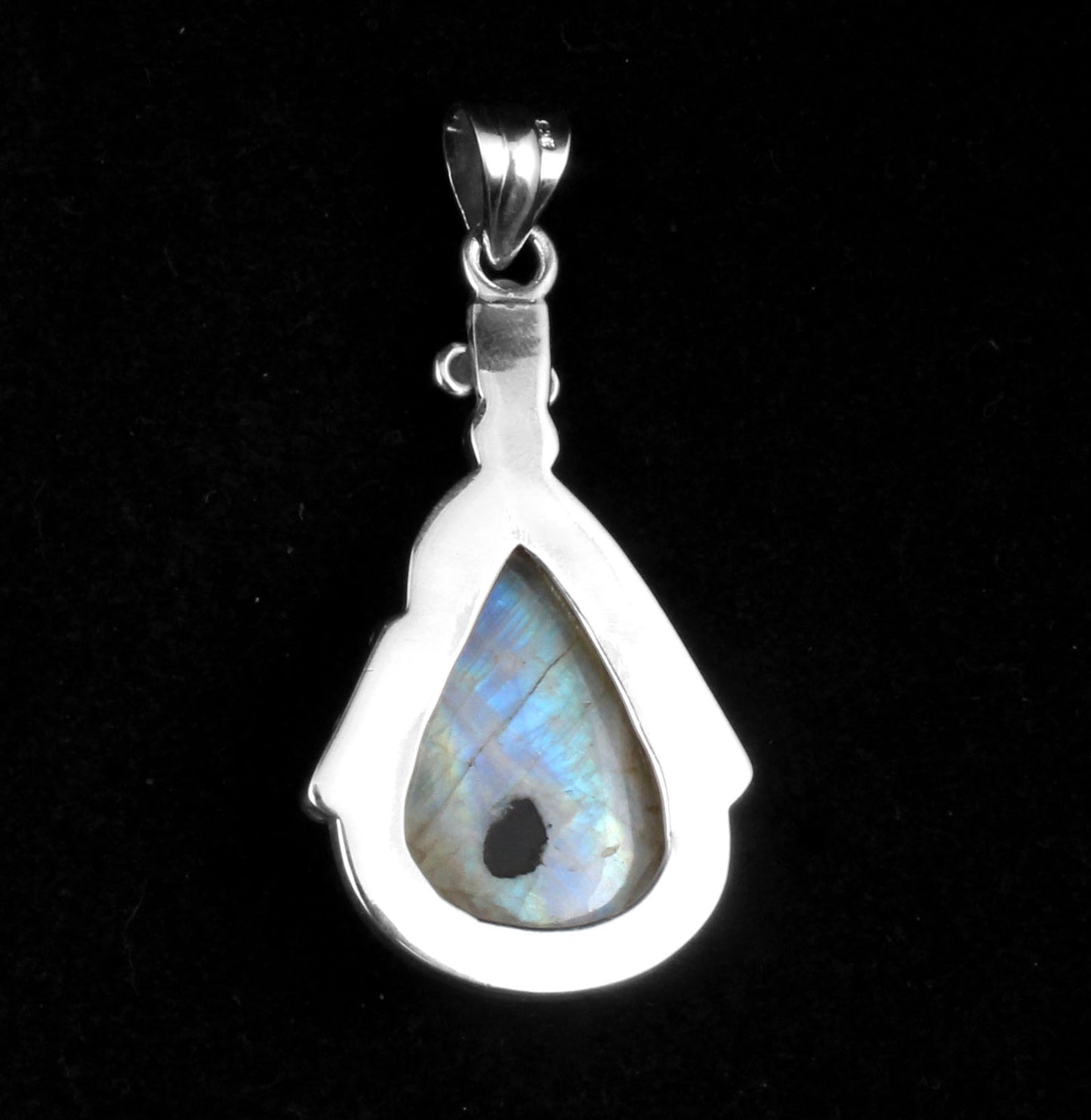 Boho Twisted Wire Design Rainbow Moonstone Pendant 925 Sterling Silver Handmade Natural Gemstone Pendant