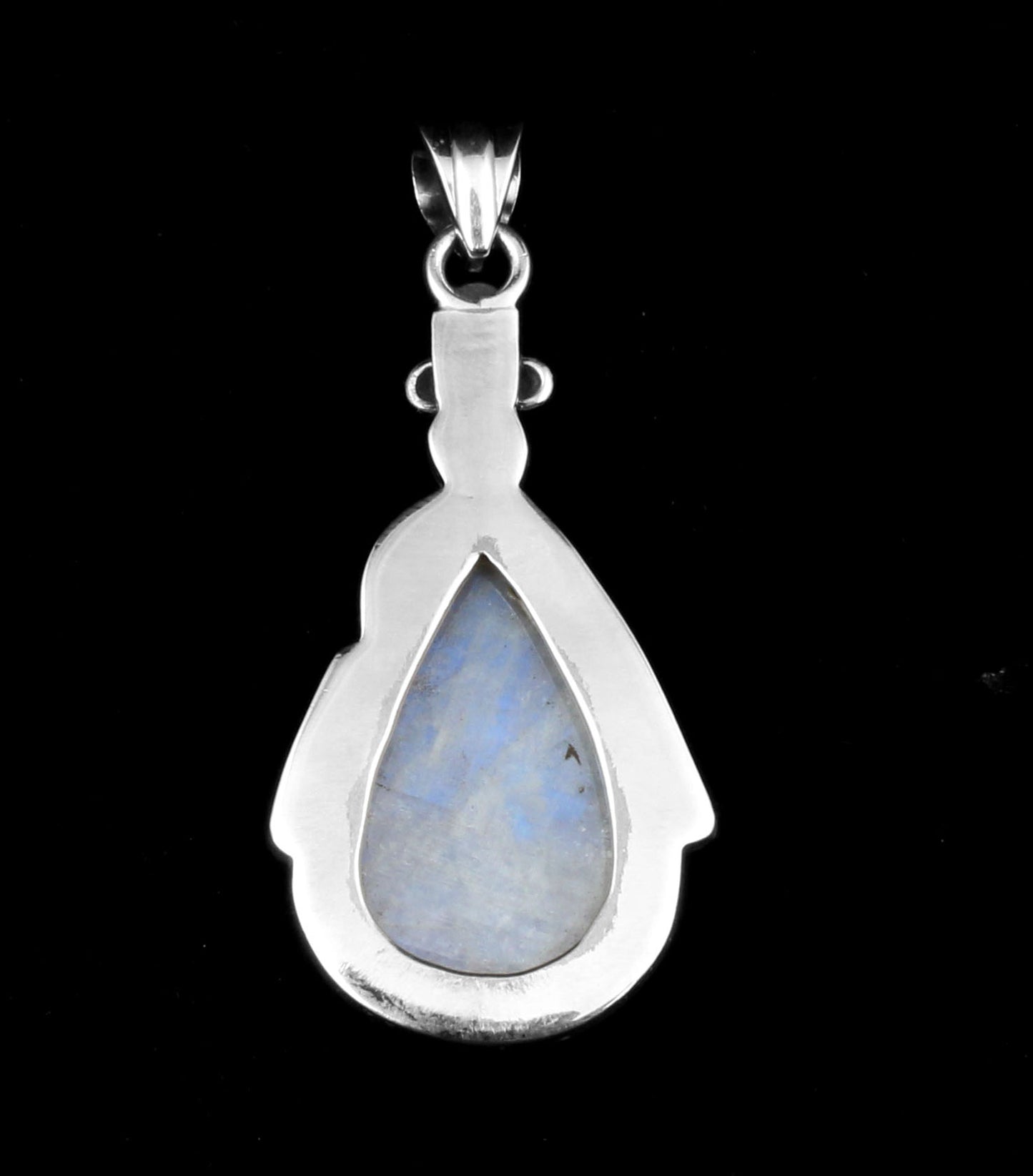 Boho Twisted Wire Design Pear Moonstone Pendant 925 Sterling Silver Handmade Natural Gemstone Pendant