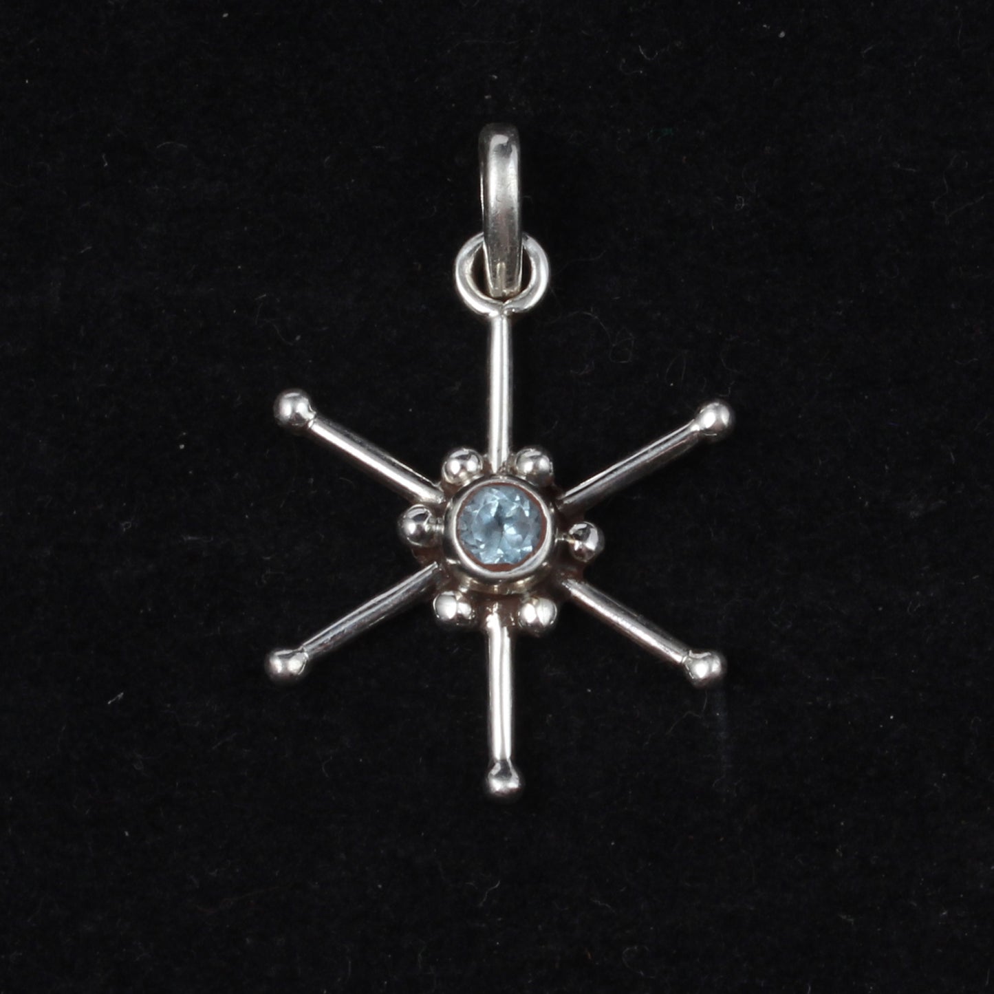 Star Shape Blue Topaz Pendant Healing Gemstone Handmade 925 Sterling Silver Pendant Gift For Her December Birthstone