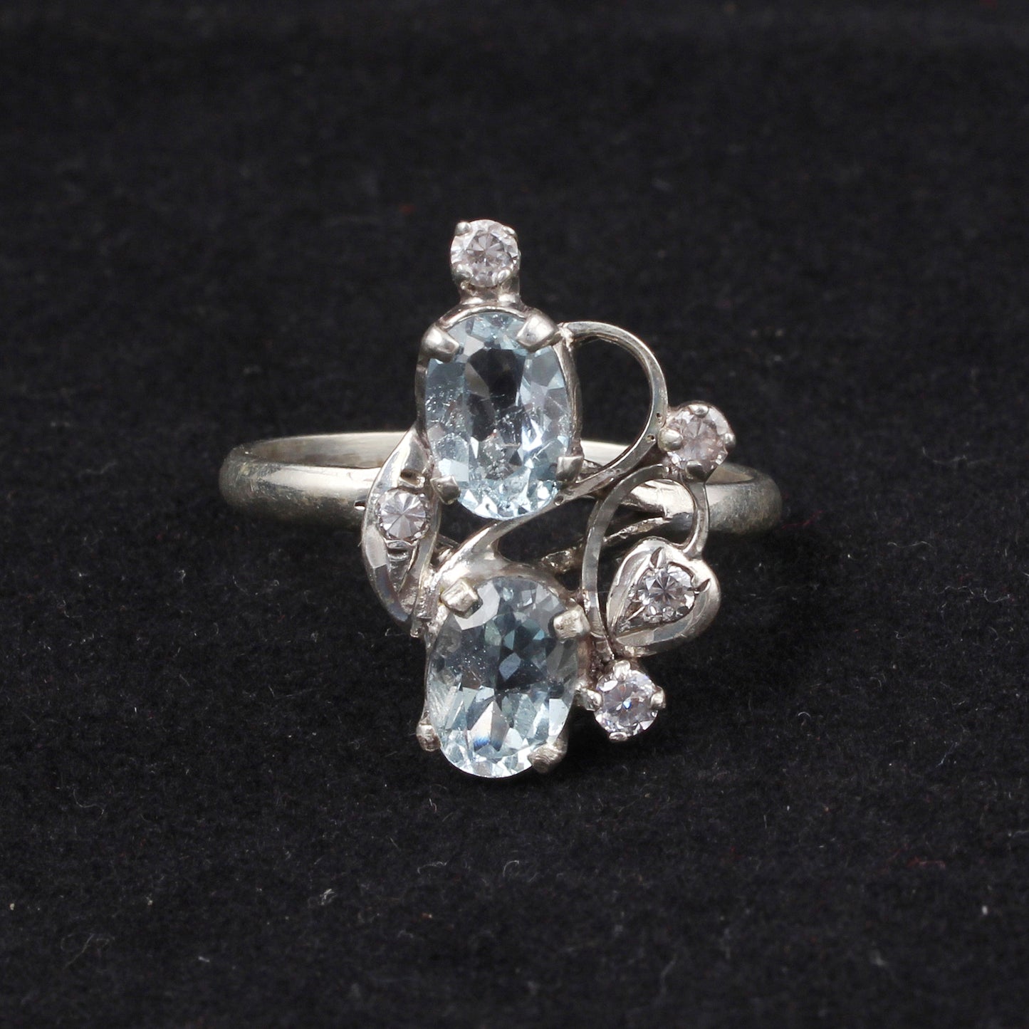 Natural Blue Topaz Ring Handmade Prong Setting CZ Designer Prong Setting December Birthstone Ring