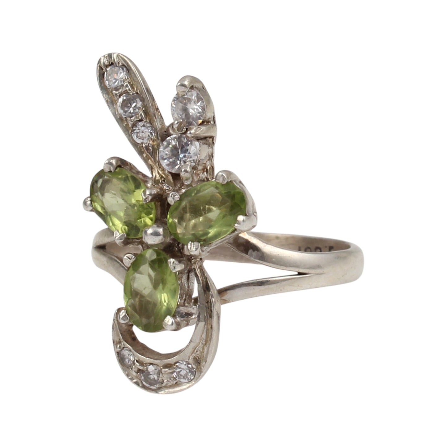 Peridot Ring with Cubiz Zirconia Handmade 925 Sterling Silver August Birthstone Ring Prong Setting Jewelry