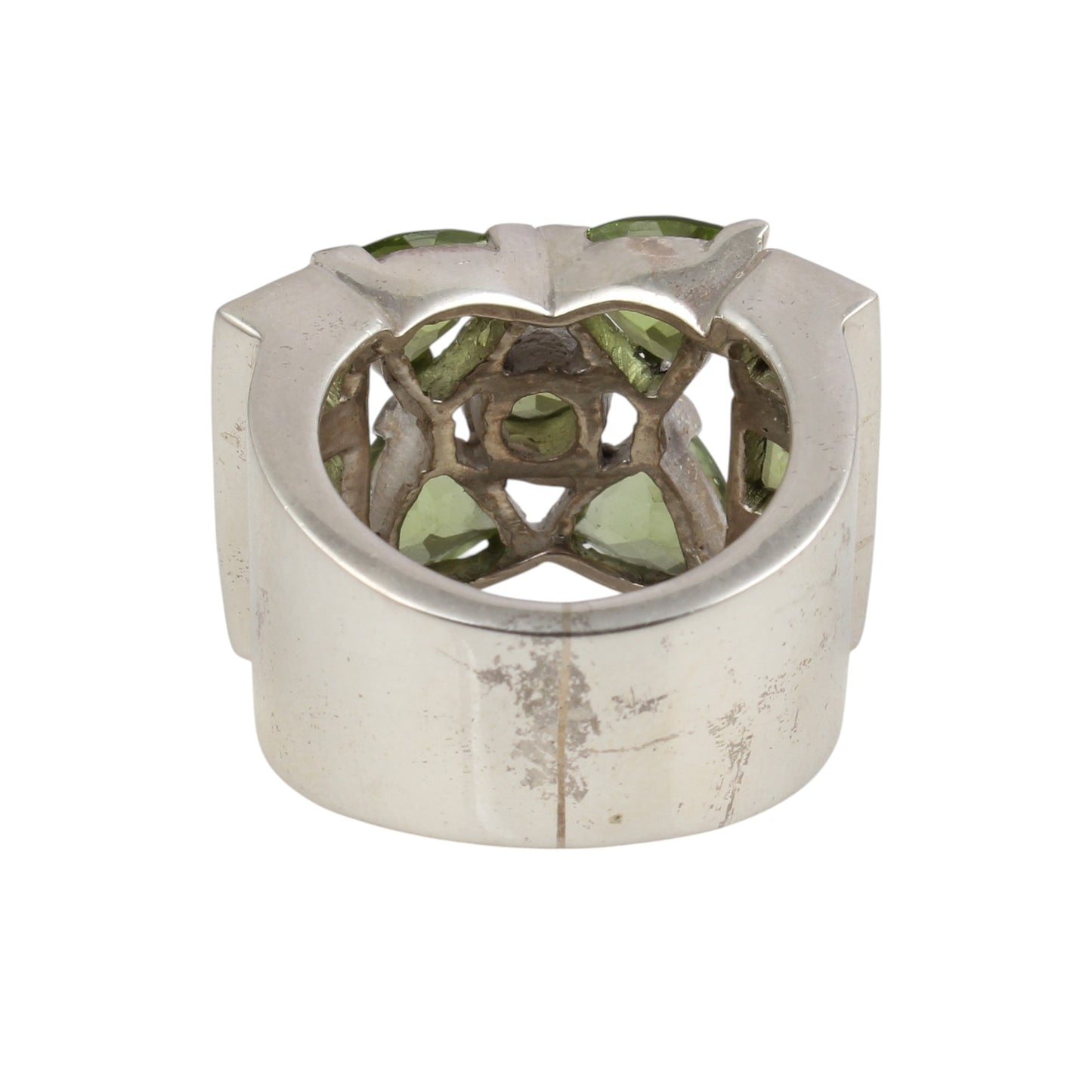 Cocktail Peridot Ring Heavy 925 Sterling Silver Handmade Natural Gemstone Ring August Birthstone Ring