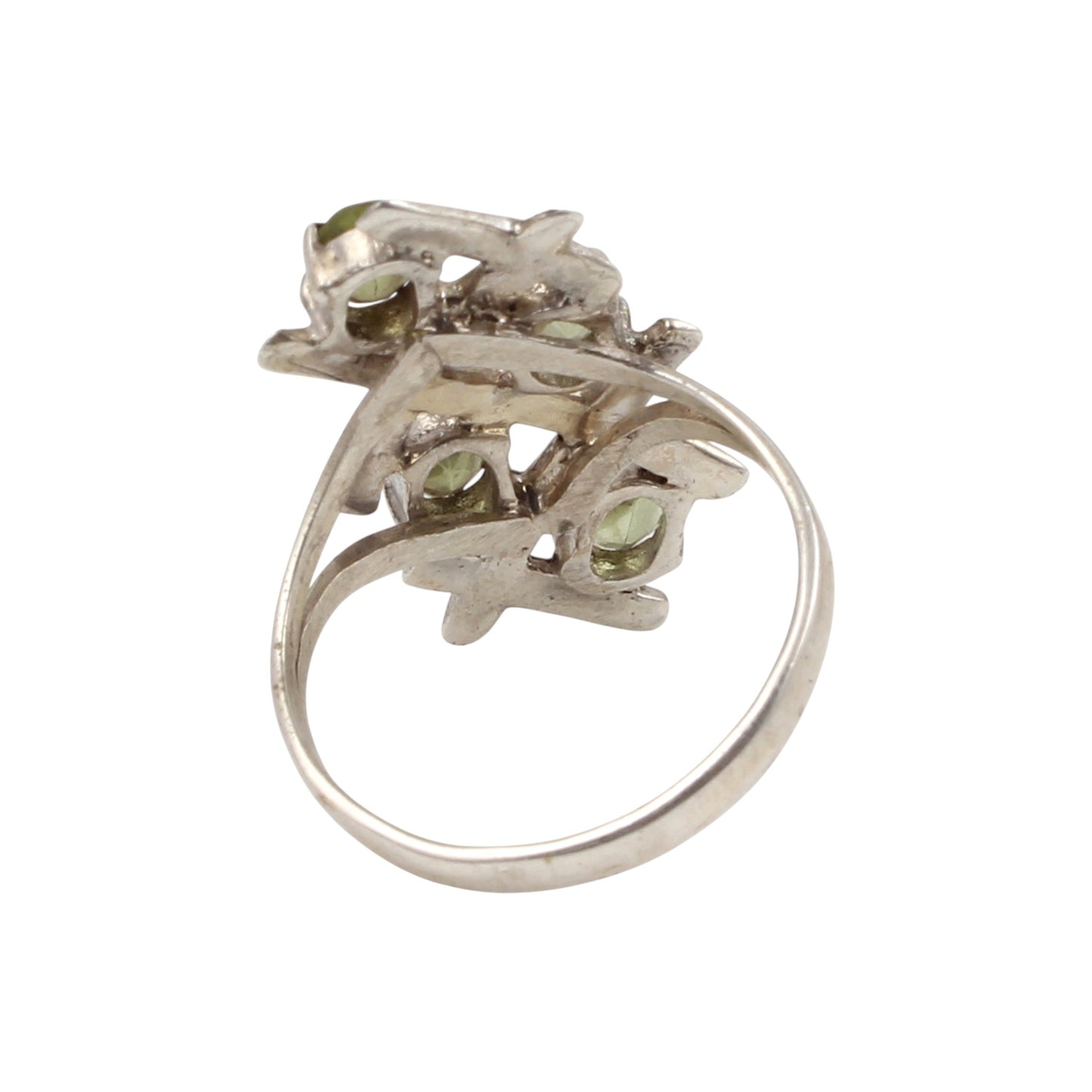 Criss-Cross Peridot Ring Handmade 925 Sterling Silver Prong Setting Natural Gemstone Rings For Women Girls