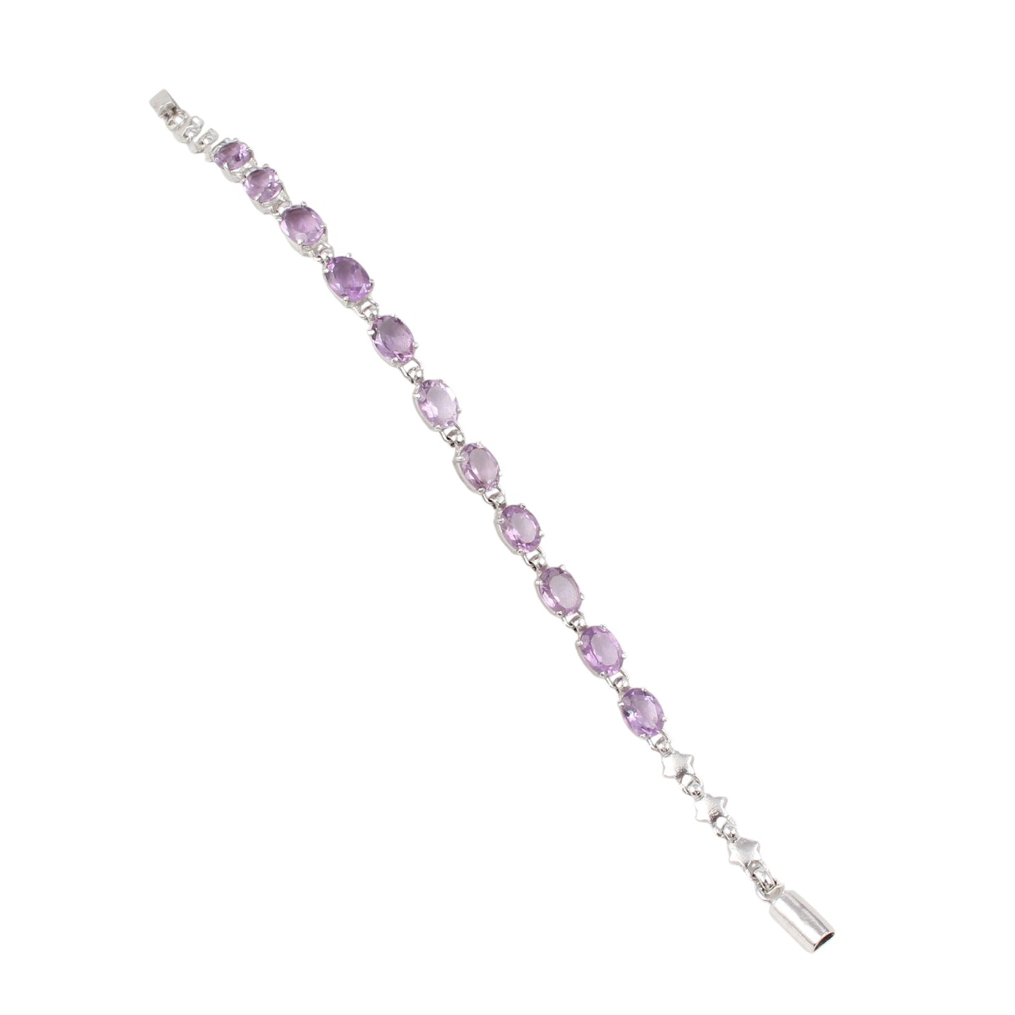 Natural Amethyst Bracelet Amethyst Tennis Bracelet 925 Sterling Silver Amethyst Jewelry February Birthstone Gift For Her