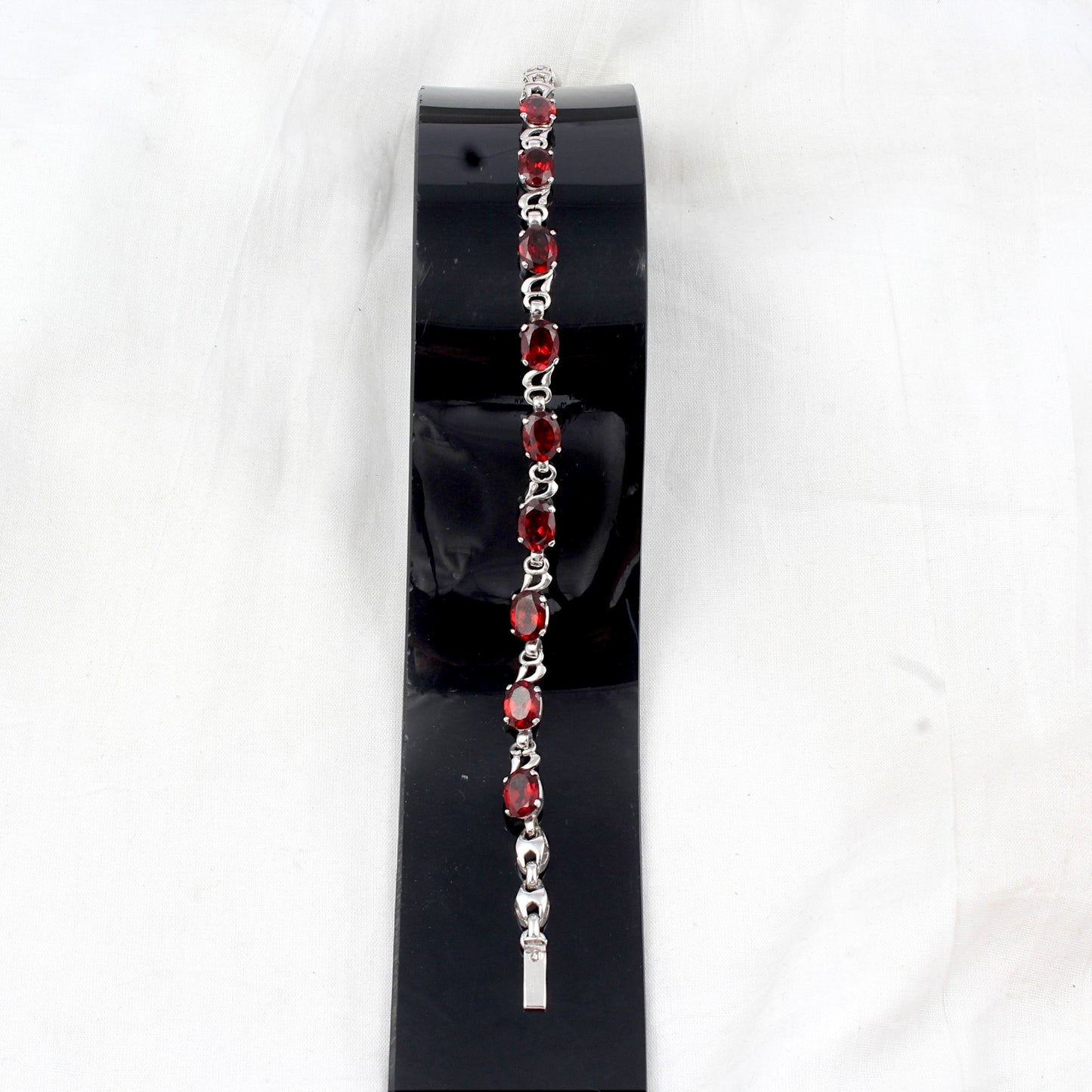 Natural Red Garnet Bracelet 925 Sterling Silver Faceted Garnet Gemstone Jewelry January Birthstone Gift For Her