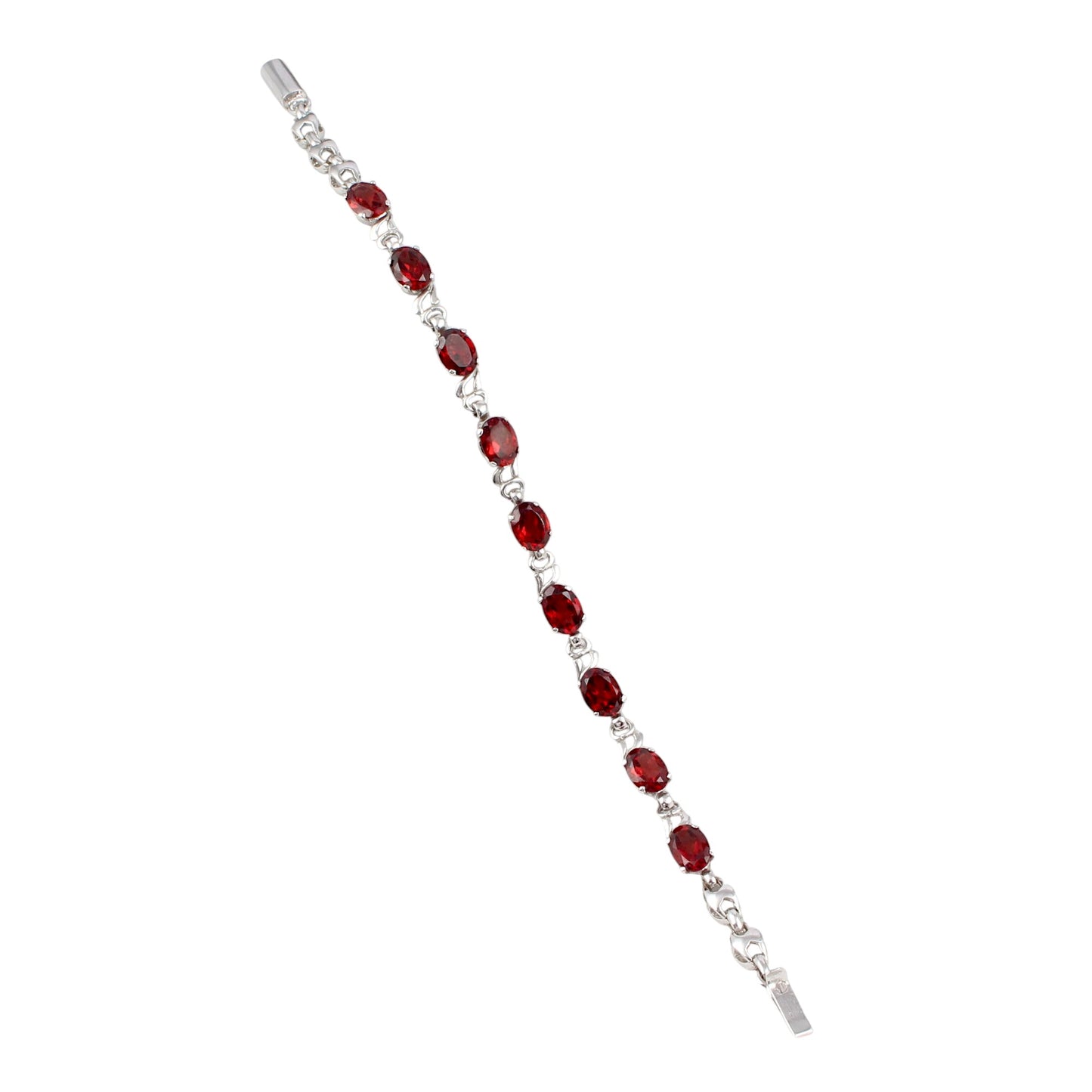 Natural Red Garnet Bracelet 925 Sterling Silver Faceted Garnet Gemstone Jewelry January Birthstone Gift For Her