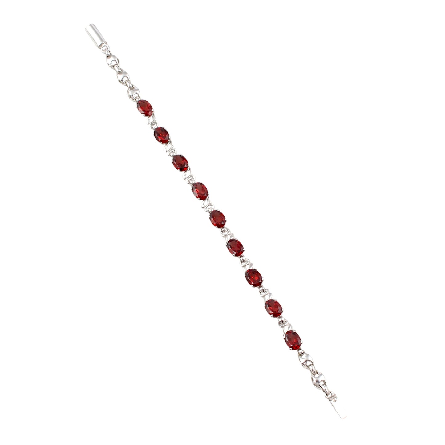 Natural Red Garnet Bracelet 925 Sterling Silver Faceted Garnet Gemstone Jewelry January Birthstone Gift For Her
