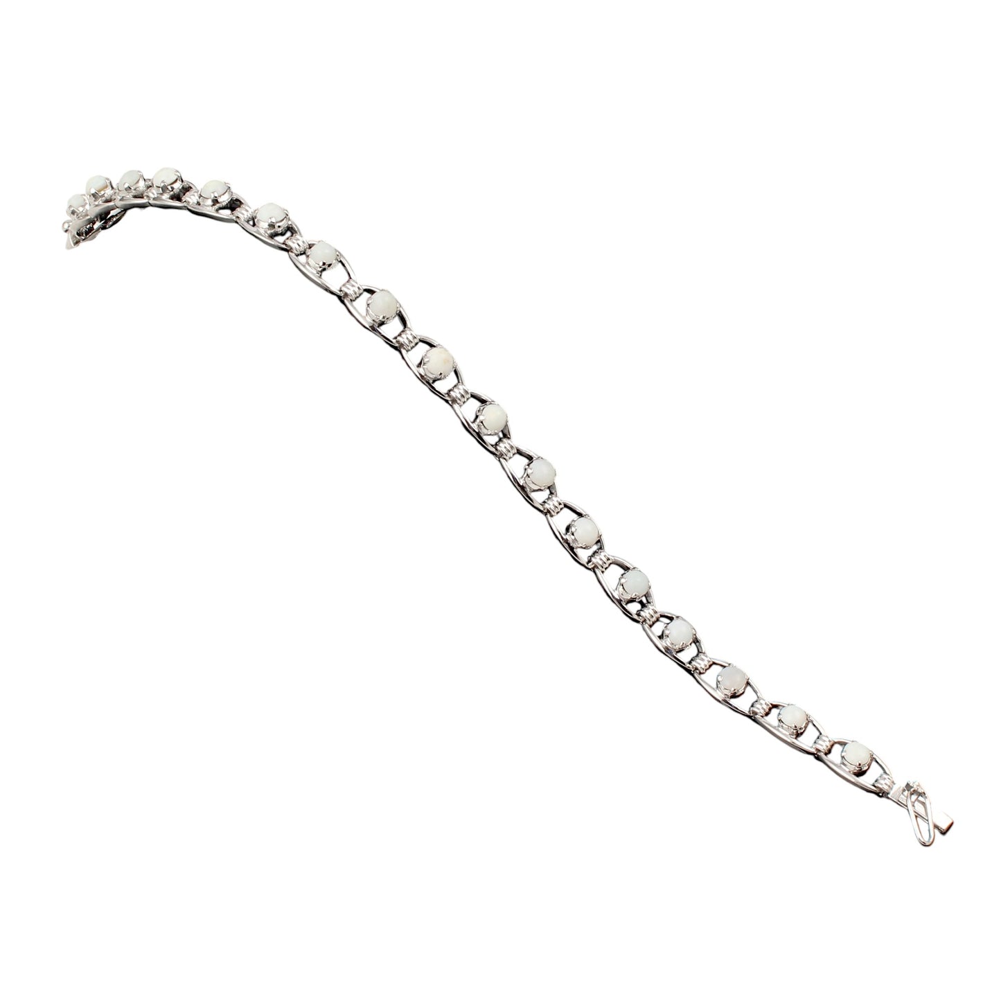 Ethiopian Fire Opal Bracelet 925 Sterling Silver Chain Bracelet Opal Bracelet Round Cut Stone Charm Bracelet