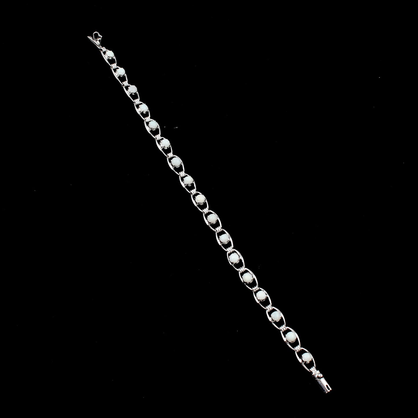 Ethiopian Fire Opal Bracelet 925 Sterling Silver Chain Bracelet Opal Bracelet Round Cut Stone Charm Bracelet