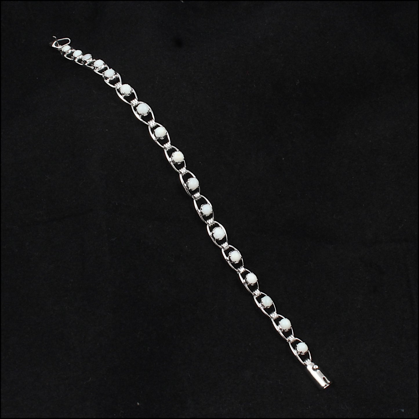 Ethiopian Fire Opal Bracelet 925 Sterling Silver Chain Bracelet Opal Bracelet Round Cut Stone Charm Bracelet