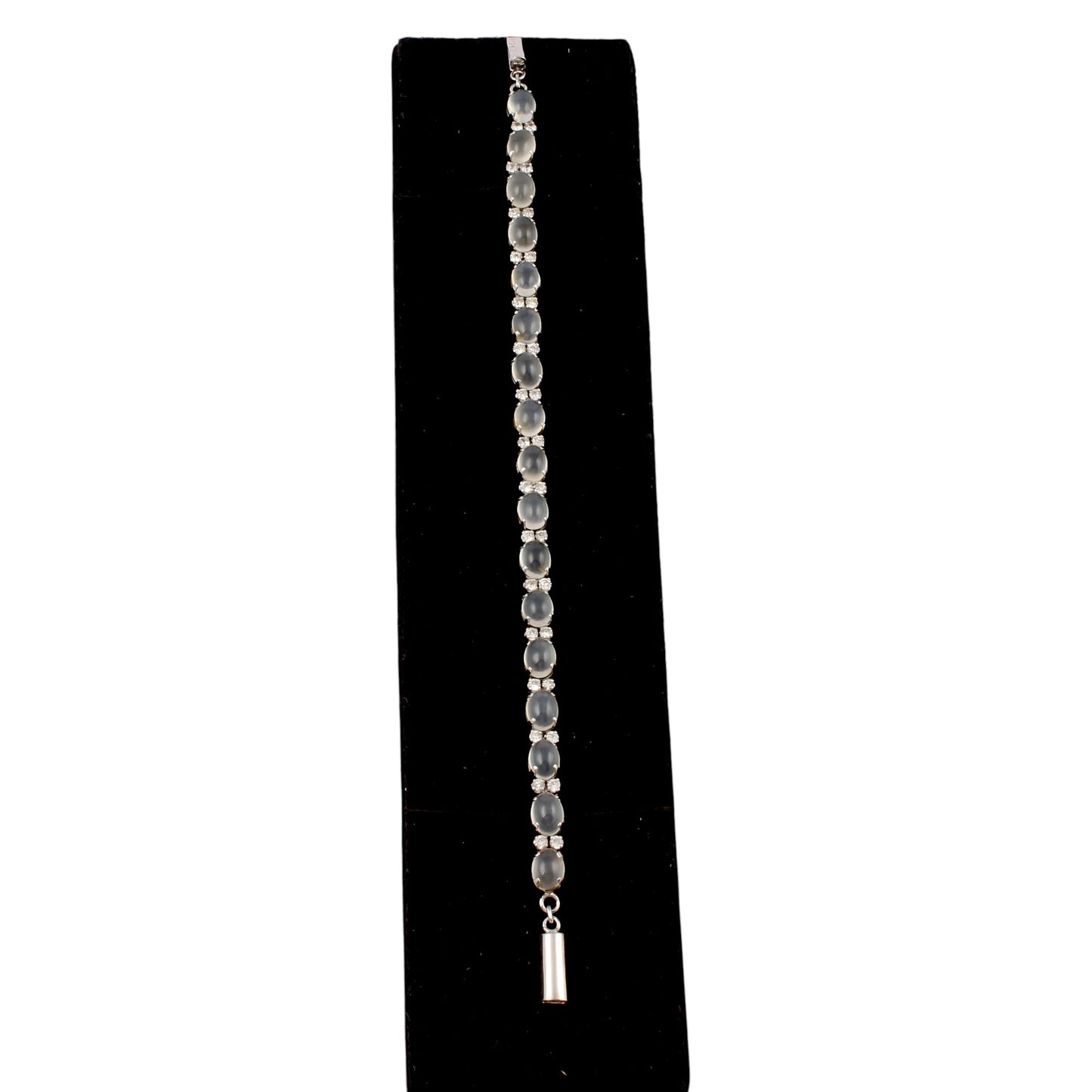 Peach Moonstone Bracelet with CZ Handmade 925 Sterling Silver Prong Setting Unique Artisan Bracelet Jewelry