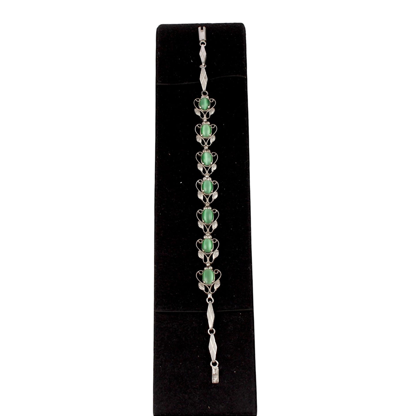 Green Cat's Eye Bracelet Handmade 925 Sterling Silver Multi Stone Bracelet Oval Cut Designer Bracelet Women Jewelry