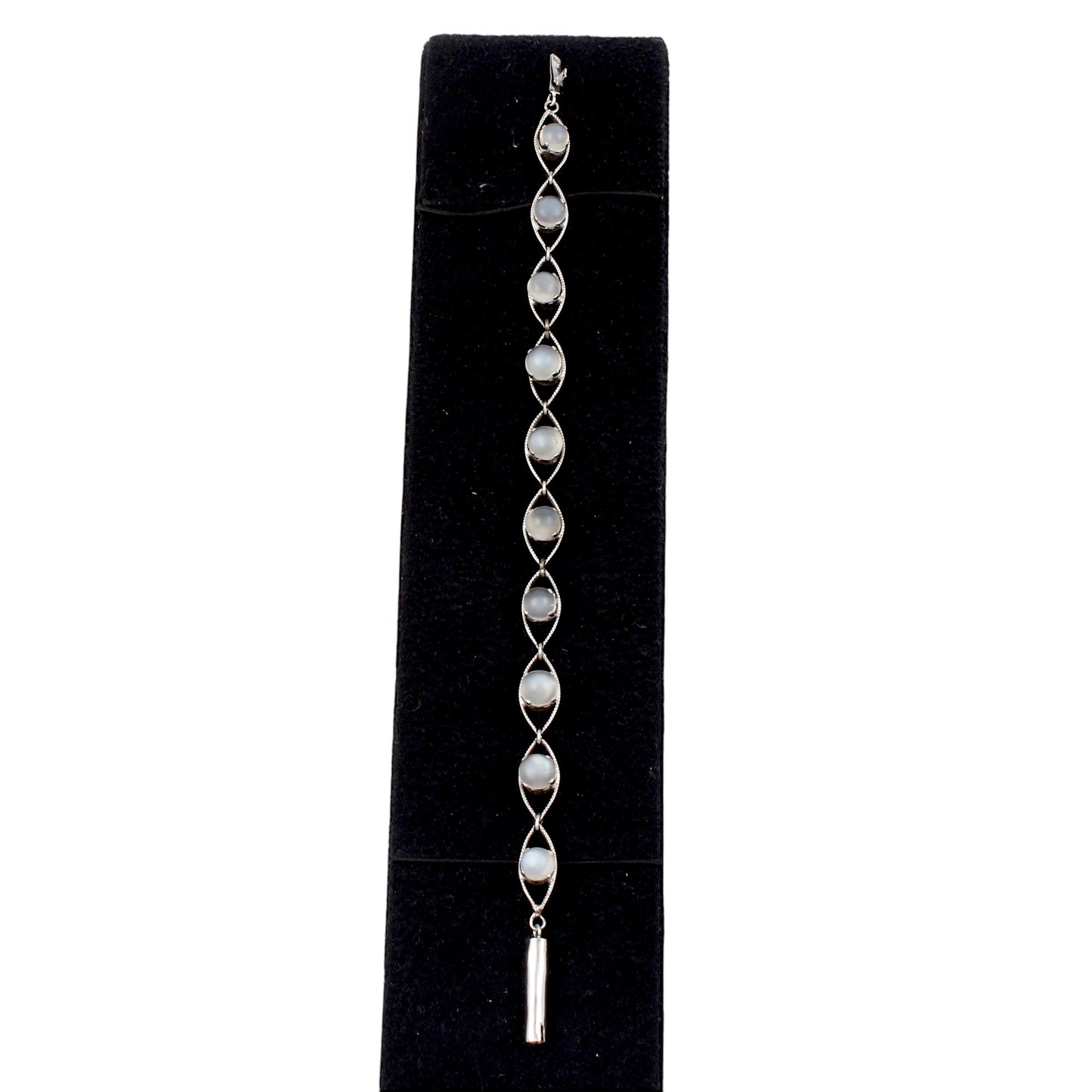 Natural Peach Moonstone Bracelet Handmade 925 Sterling Silver Prong Setting Multi Stone Bracelet