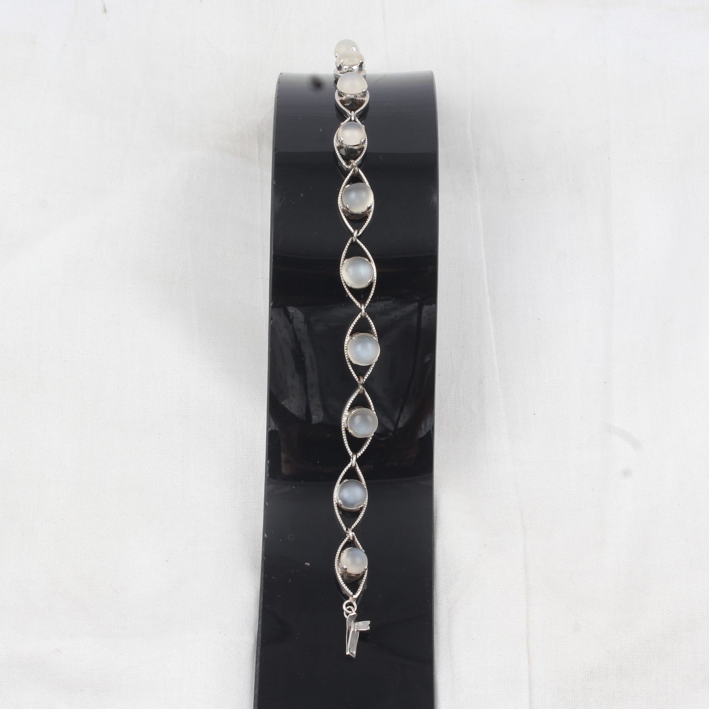 Natural Peach Moonstone Bracelet Handmade 925 Sterling Silver Prong Setting Multi Stone Bracelet