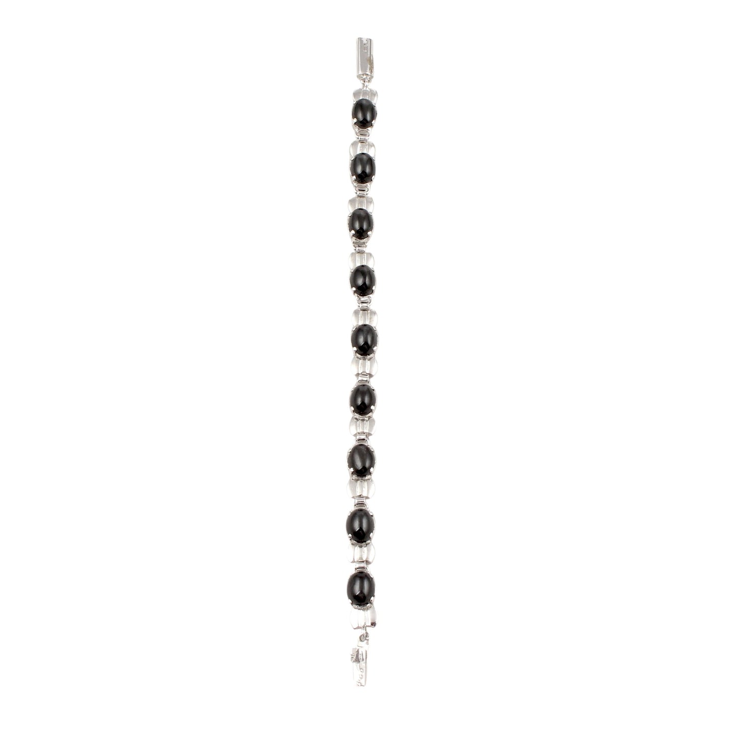 Designer Black Star Bracelet in Sterling Silver Handmade Prong Setting Star Diopside Jewelry